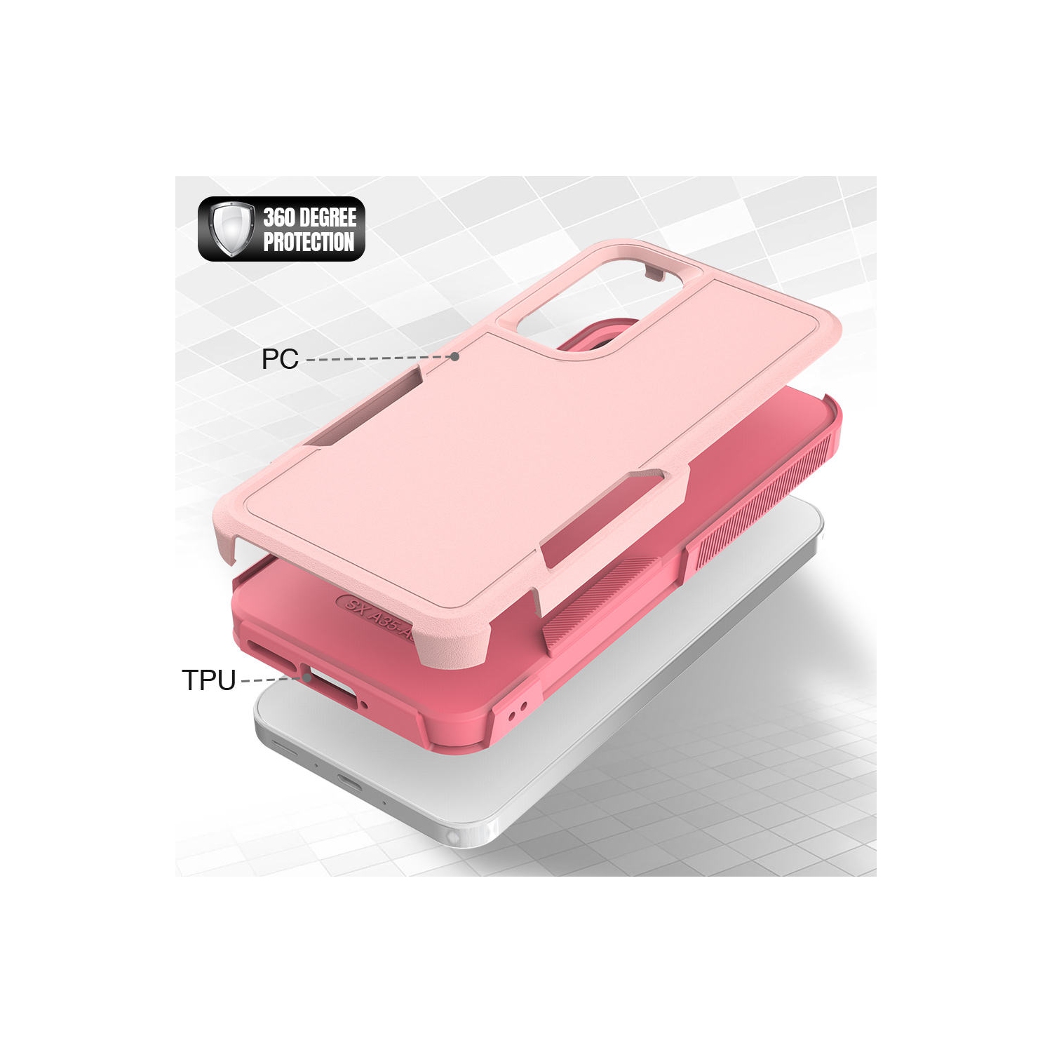 XCRS Dual Layered Comm Rugged Fitted Hardshell Case for Samsung Galaxy A16