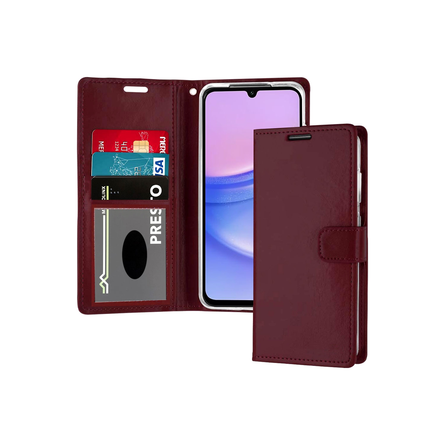 XCRS – Étui portefeuille à rabat, série pochette avec fente pour carte, cordon, étui pour Samsung Galaxy A16