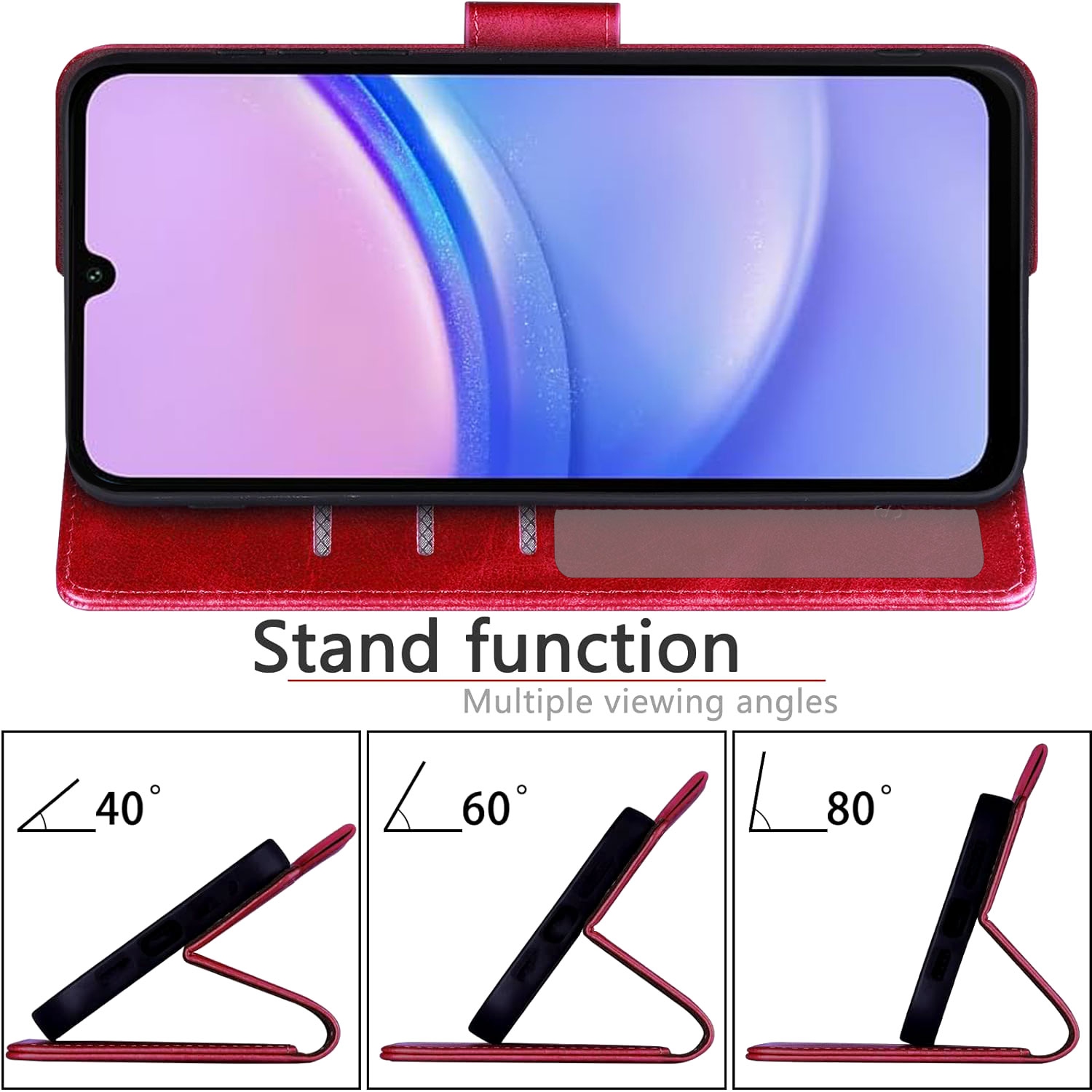 XCRS – Étui portefeuille à rabat, série pochette avec fente pour carte, cordon, étui pour Samsung Galaxy A16