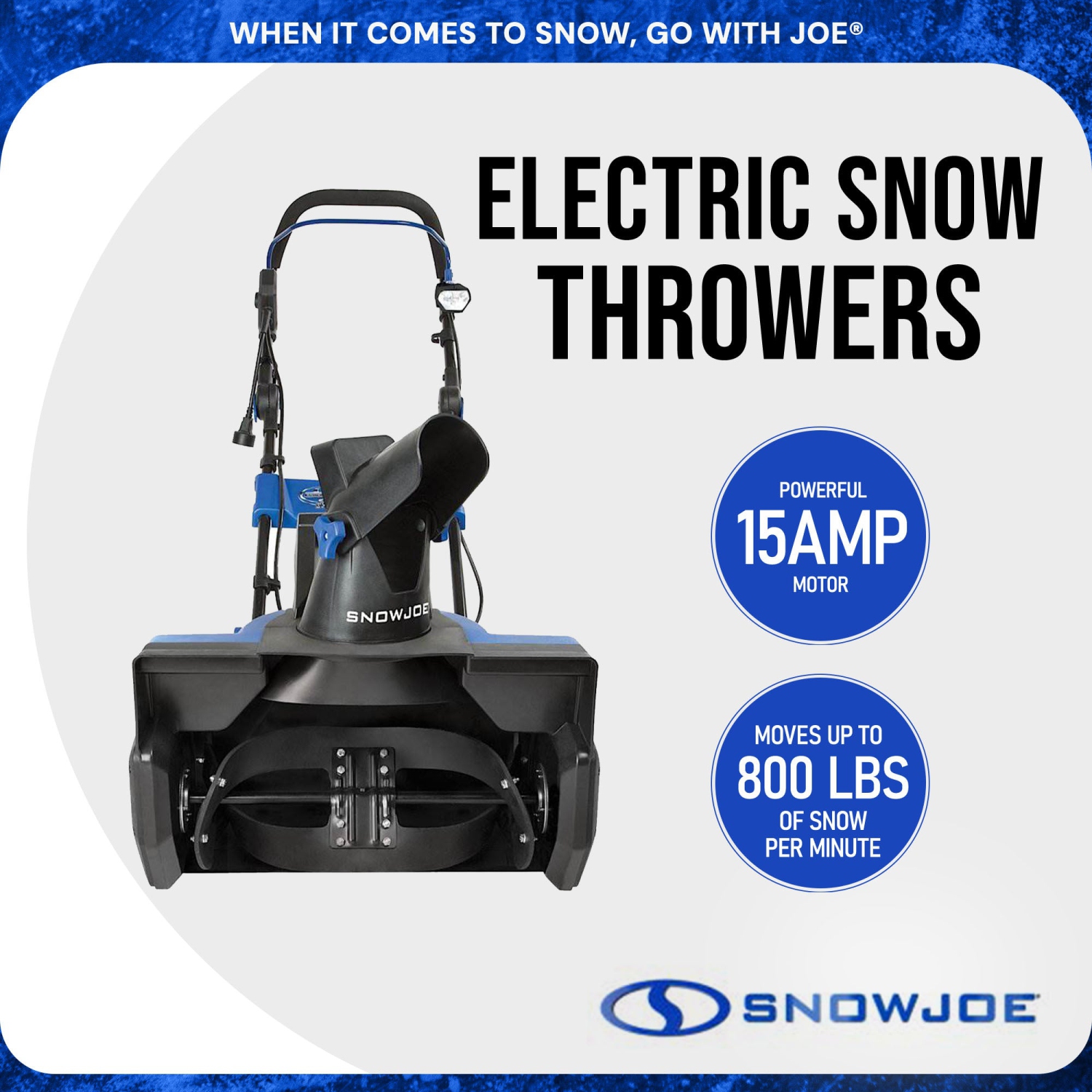 Snow Joe Ultra 15 Amp Electric Snow Blower with 2 Blade Auger, 21 Inch Wide
