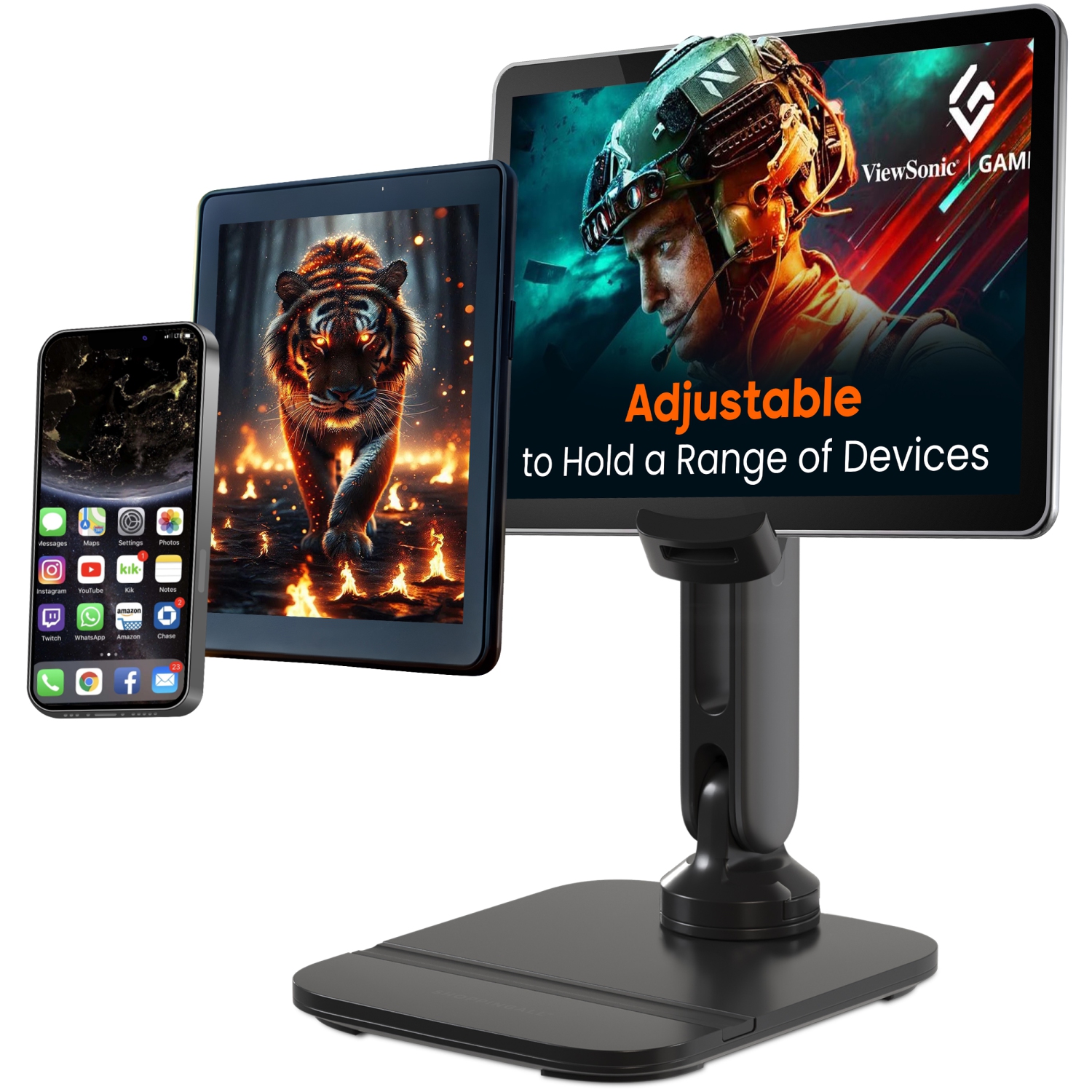 Support de tablette de SHOPPINGALL pour téléphone/tablette de 4,7 à 13&nbsp;po, iPad, iPhone, Samsung, Google, Kindle, support pour appareil portatif