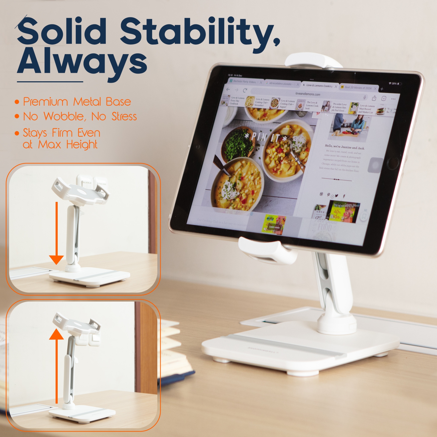 Support de tablette de SHOPPINGALL pour téléphone/tablette de 4,7 à 13&nbsp;po, iPad, iPhone, Samsung, Google, Kindle, support pour appareil portatif