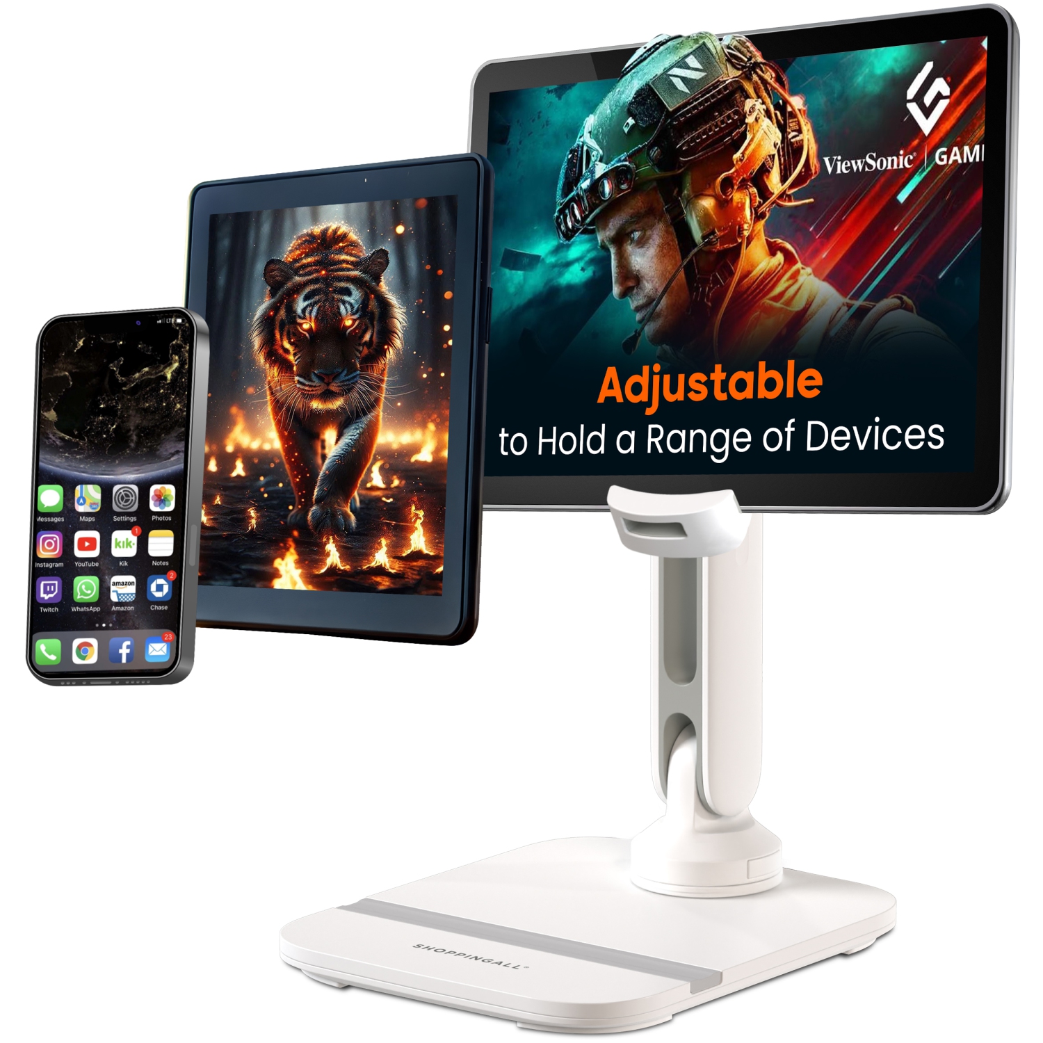 Support de tablette de SHOPPINGALL pour téléphone/tablette de 4,7 à 13&nbsp;po, iPad, iPhone, Samsung, Google, Kindle, support pour appareil portatif