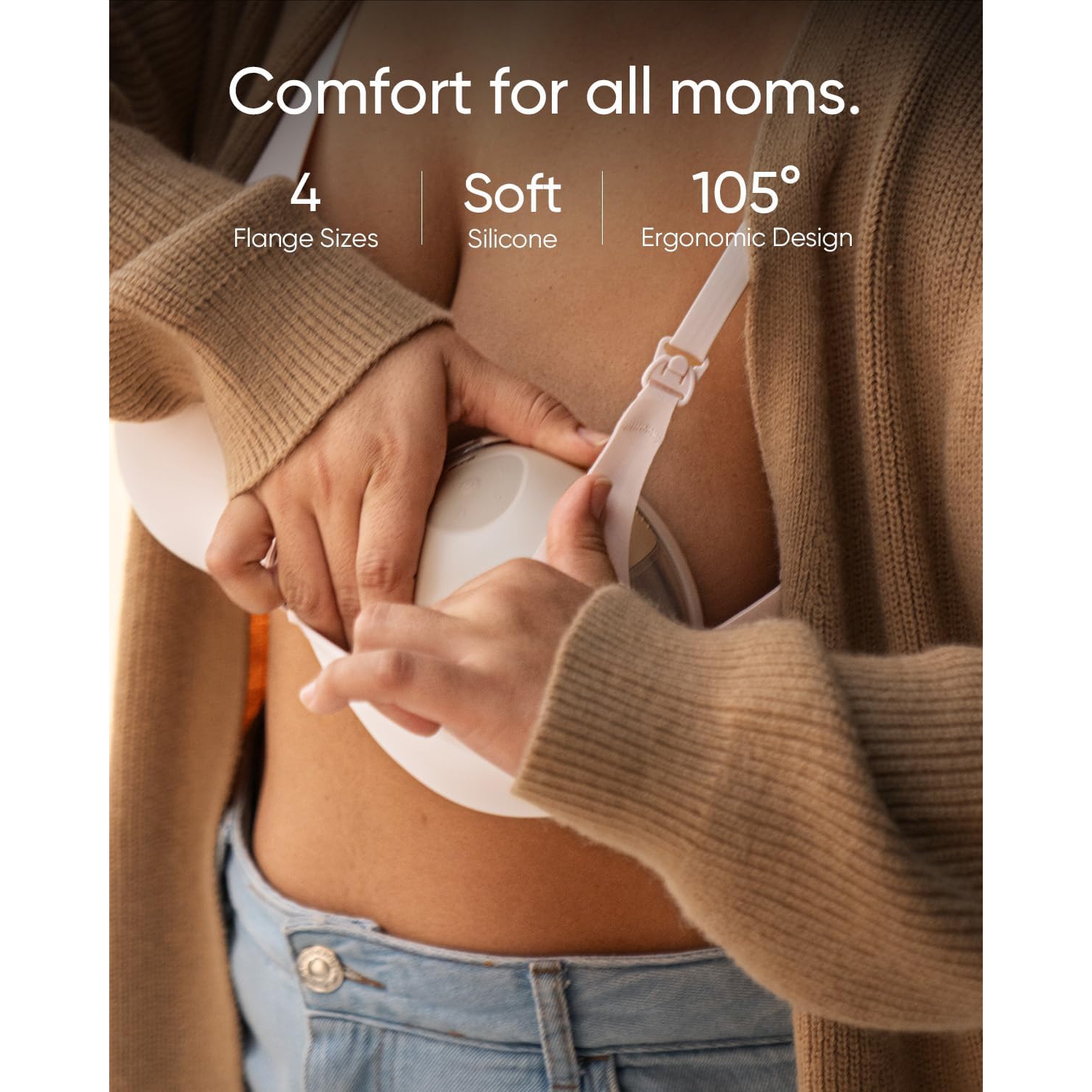 Tire-lait portable S1 d'eufy, tire-lait électrique mains libres avec technologie de chauffage, contrôle par application