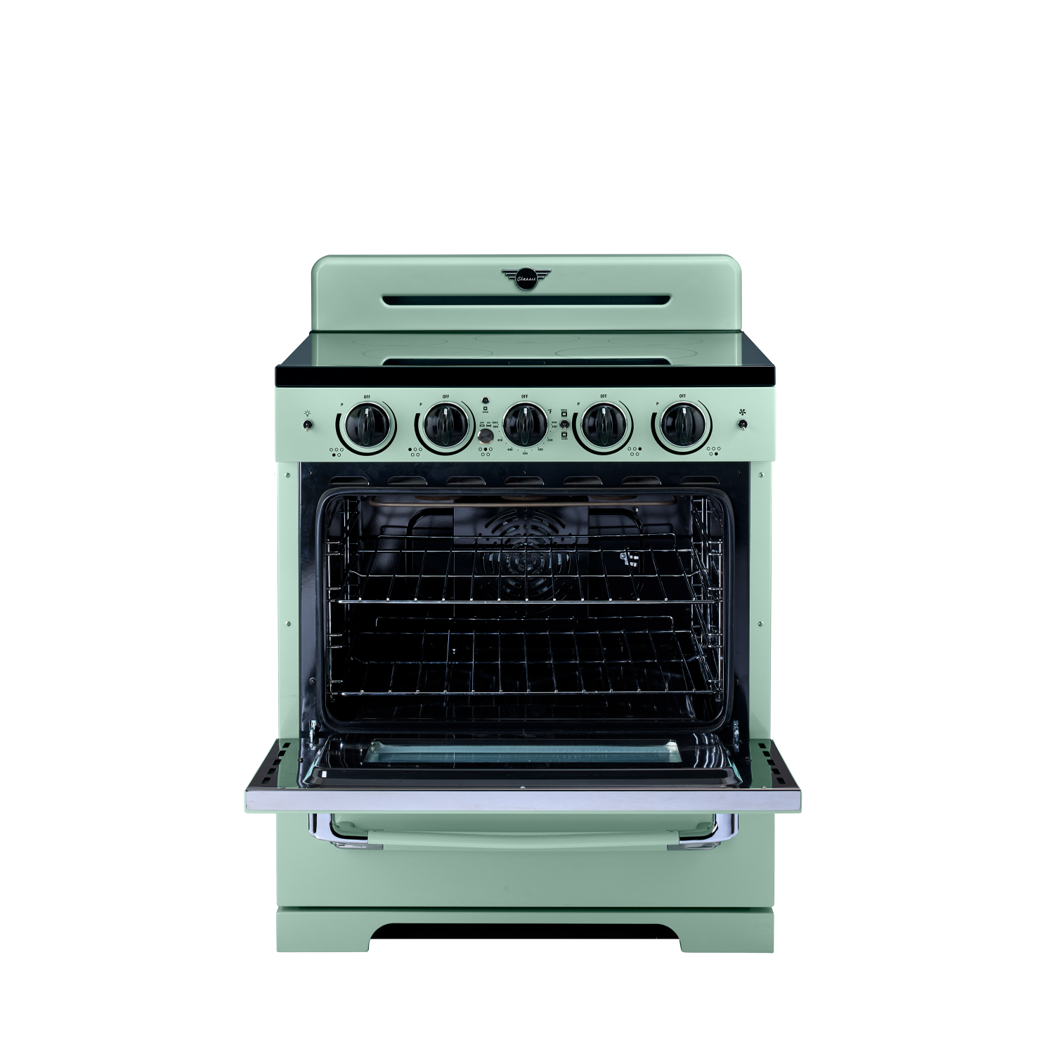 Unique Appliances - Classic Retro 3.9 Cu. Ft. Freestanding Induction Range with Air Fry - Summer Mint Green