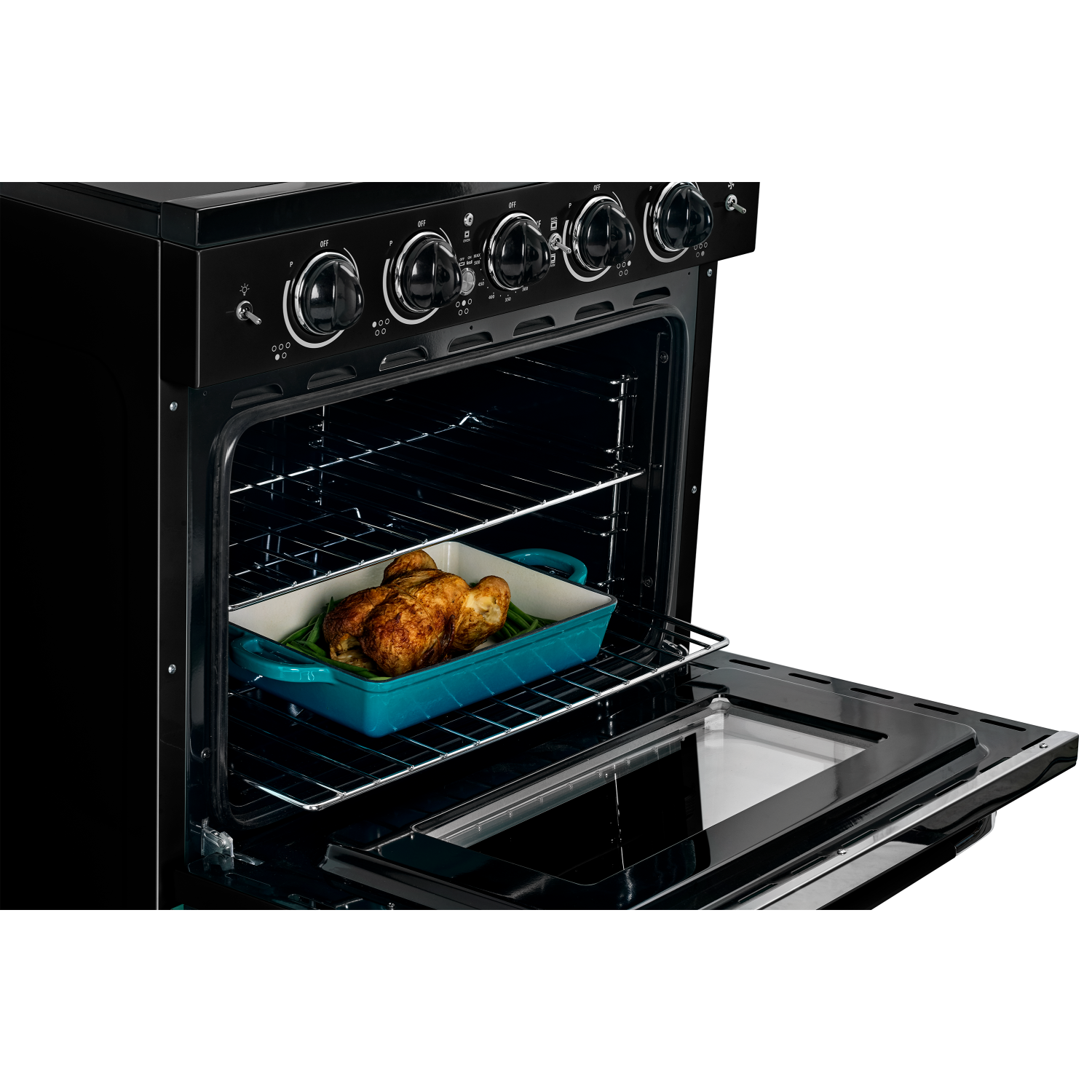 Unique Appliances - Classic Retro 3.9 Cu. Ft. Freestanding Induction Range with Air Fry - Midnight Black