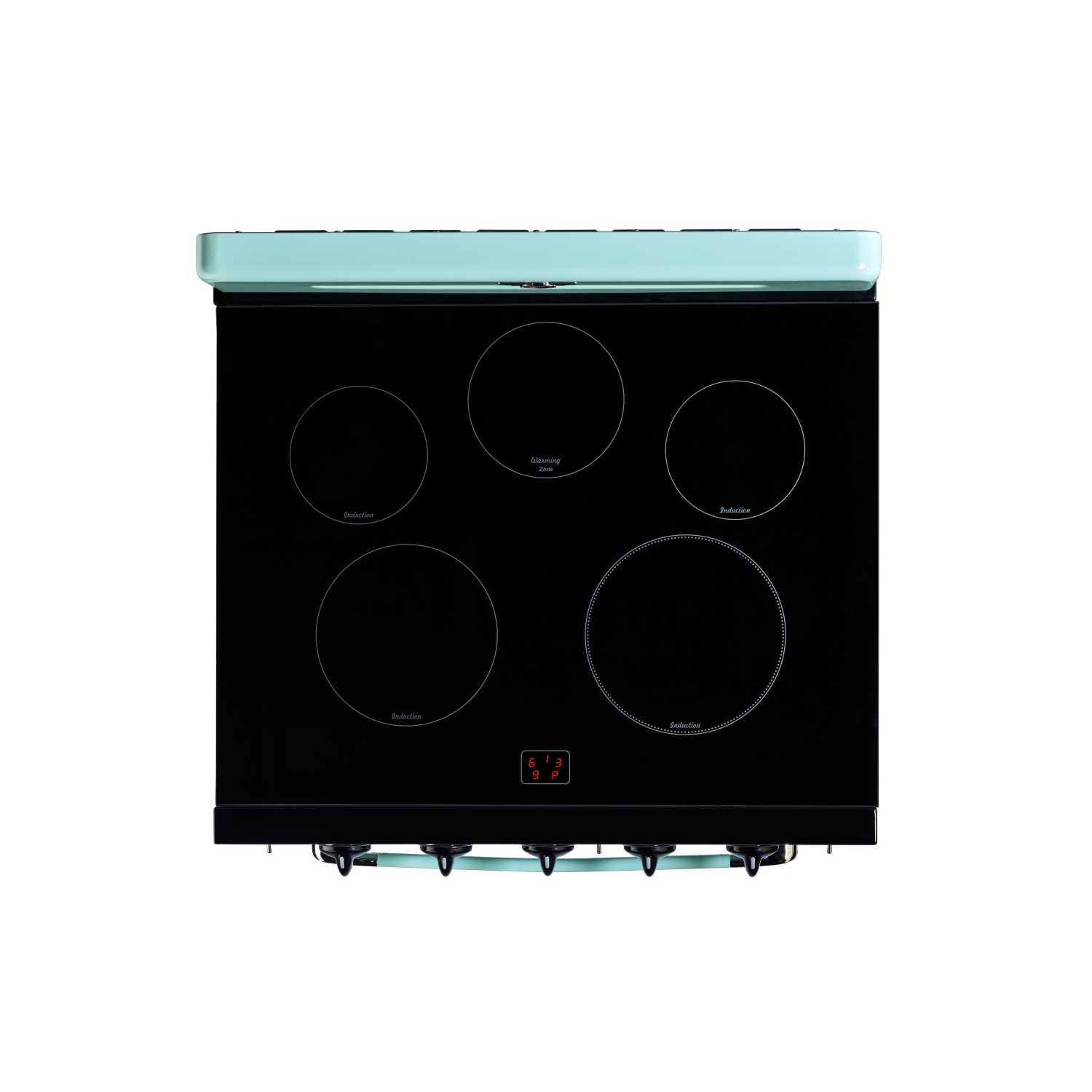 Électroménagers uniques - 3,9 pi3 Classic Retro avec Cuisinière à induction autonome avec friture à air chaud - Turquoise océan