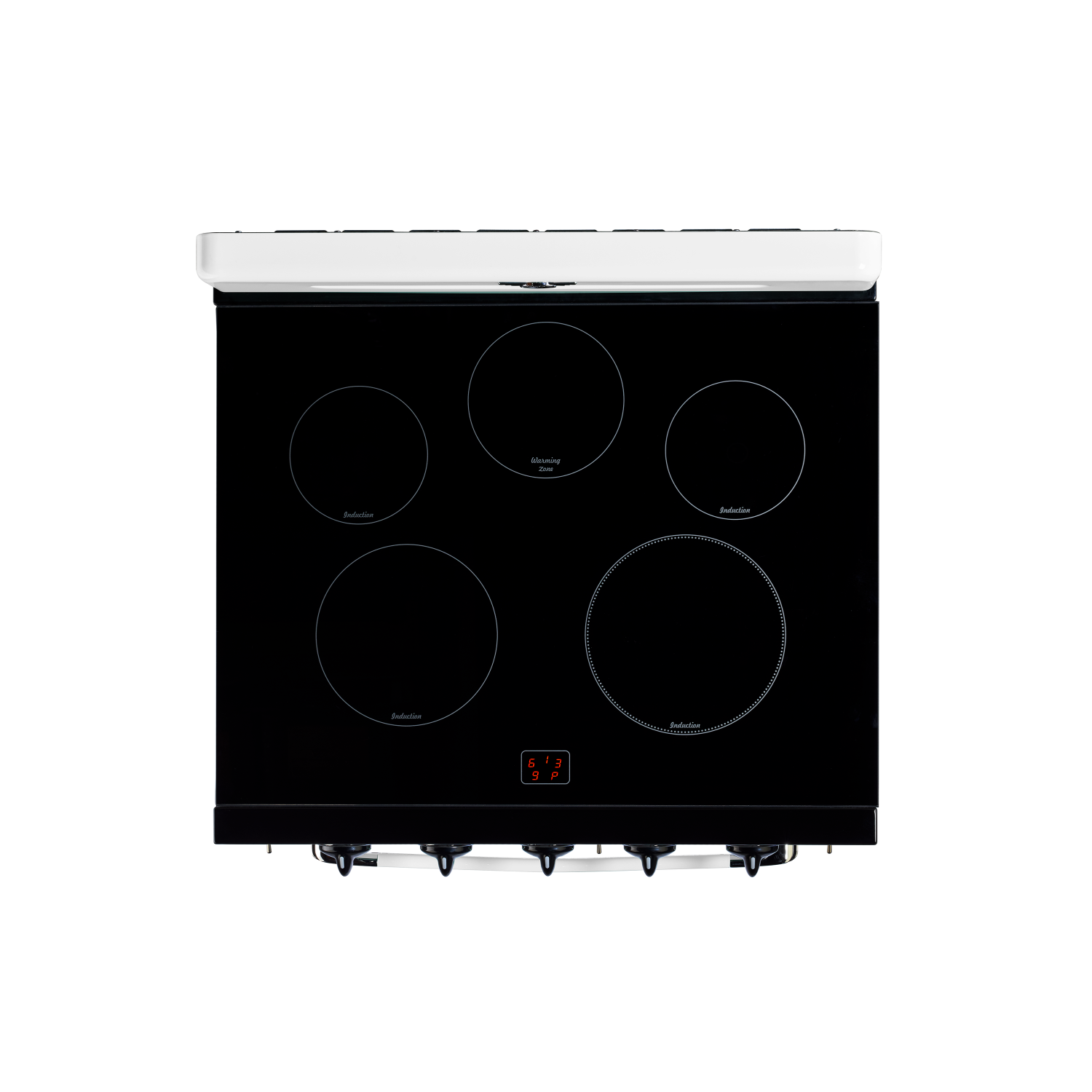 Électroménagers uniques - 3,9 pi3 Classic Retro avec Cuisinière à induction autonome avec friture à air chaud – Blanc guimauve