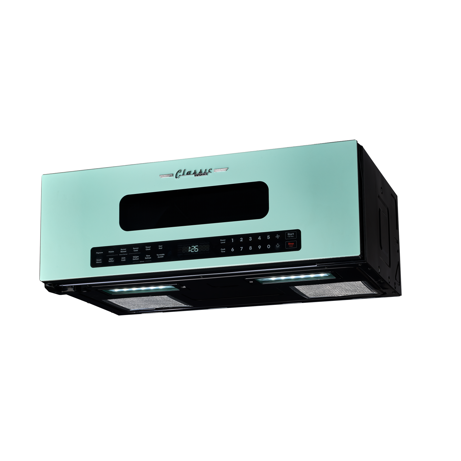 Unique Appliances - Four à micro-ondes rétro à hotte intégrée 30 po Classic Retro - Turquoise océan