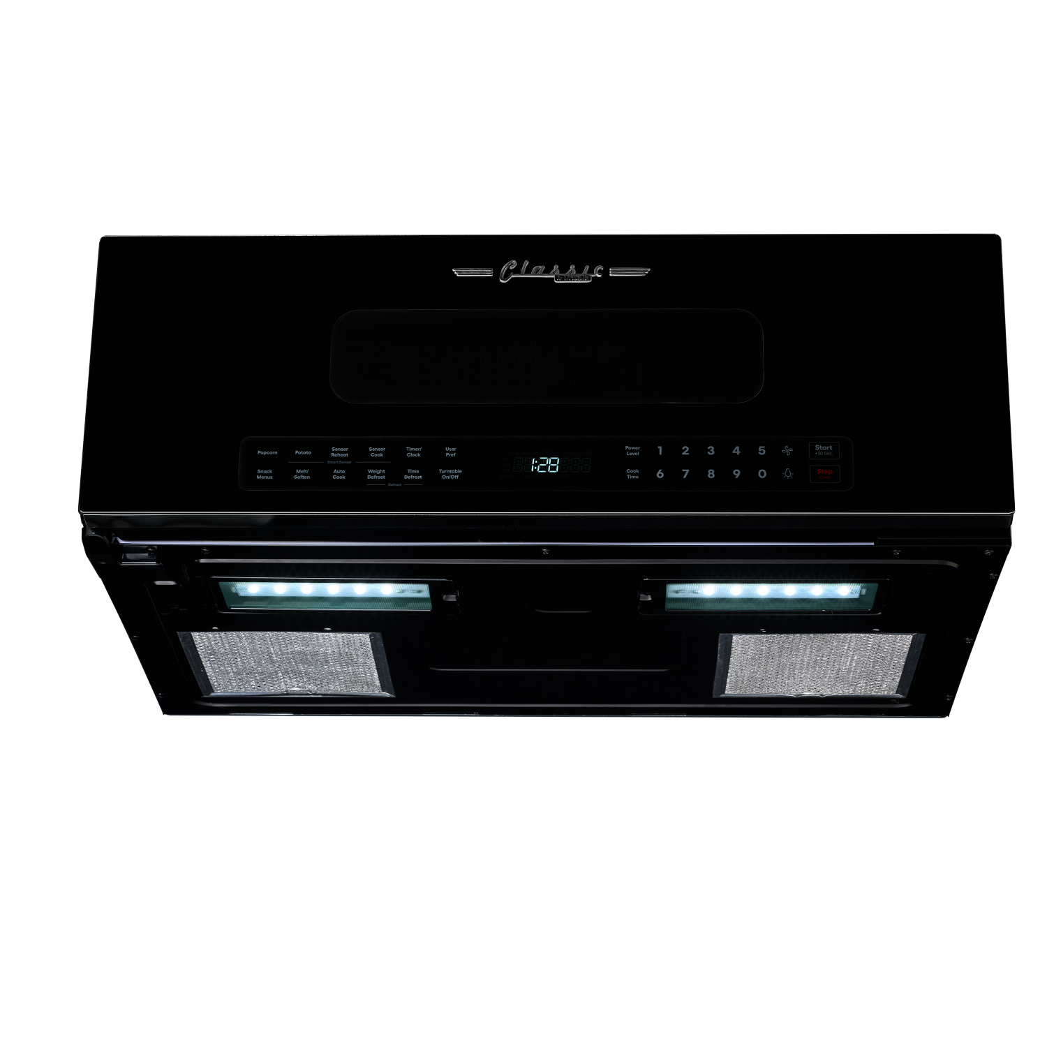 Électroménagers d'Unique - Four à micro-ondes à hotte intégrée Classic Retro 30&nbsp;po - Noir minuit