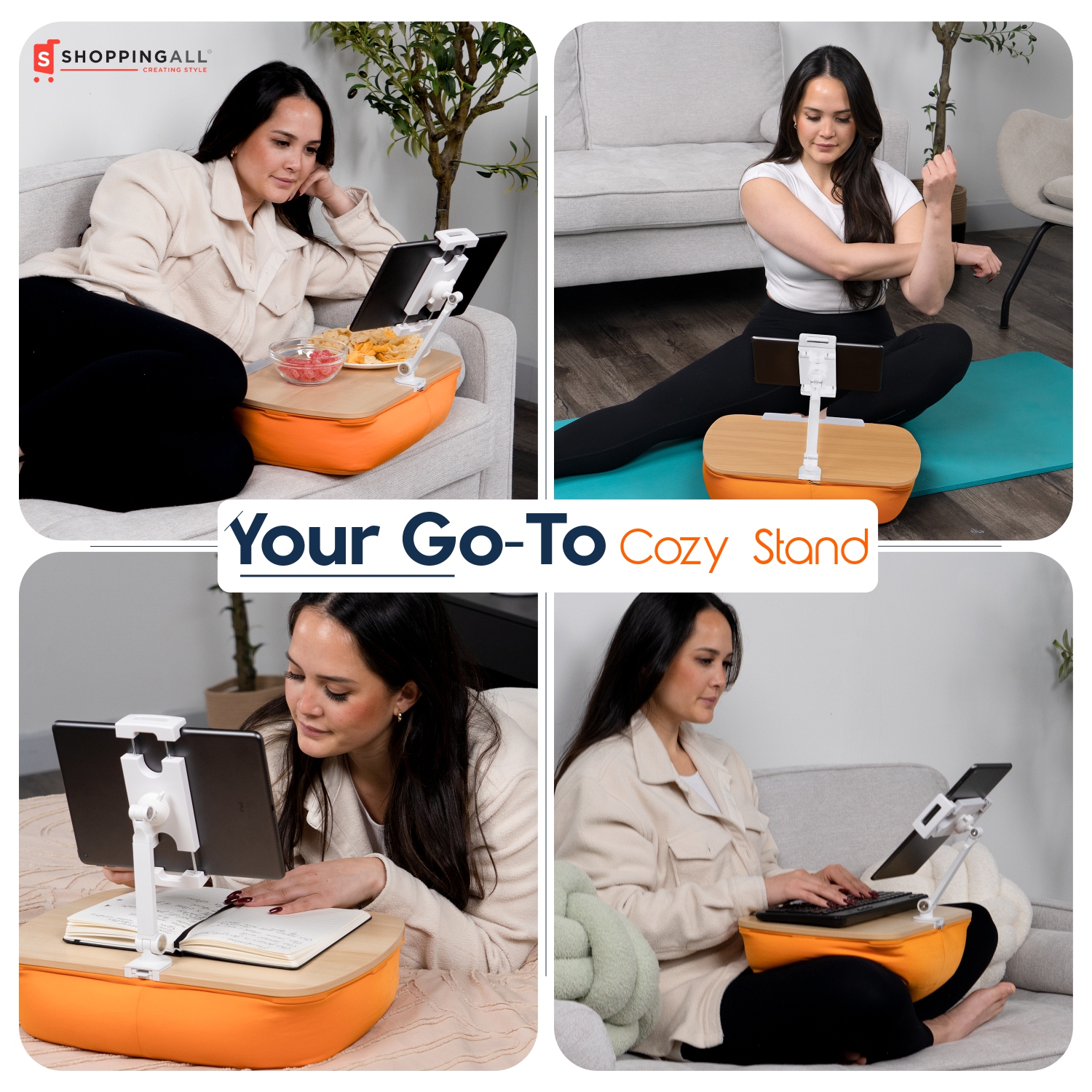 Coussin ajustable pour tablette Lap Desk Beanbag de SHOPPINGALL Compatible avec Kindle, tablette ou téléphone intelligent de 4,7 à 13&nbsp;po - SA-LDT