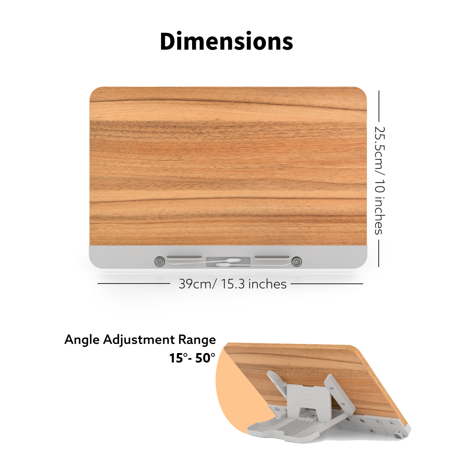 Support à livres portatif de SHOPPINGALL, plateau à livres ajustable avec pinces élastiques - élévateur d'affichage polyvalent stable pour recettes,
