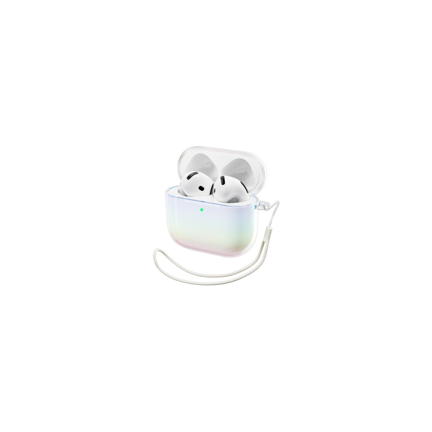 ORNARTO Compatible with AirPods 4 Case Cute 2024, Anti-Drop Full Protective TPU Case for AirPods 4th Generation, Front LED Visible Bling