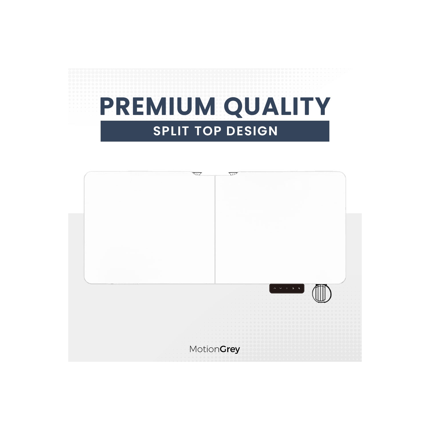 MotionGrey Ergo2 Pro - Adjustable Electric Standing Desk with Memory Settings - 55" x 28" White Top White Frame - Ergonomic Sit-to-Stand Desk for