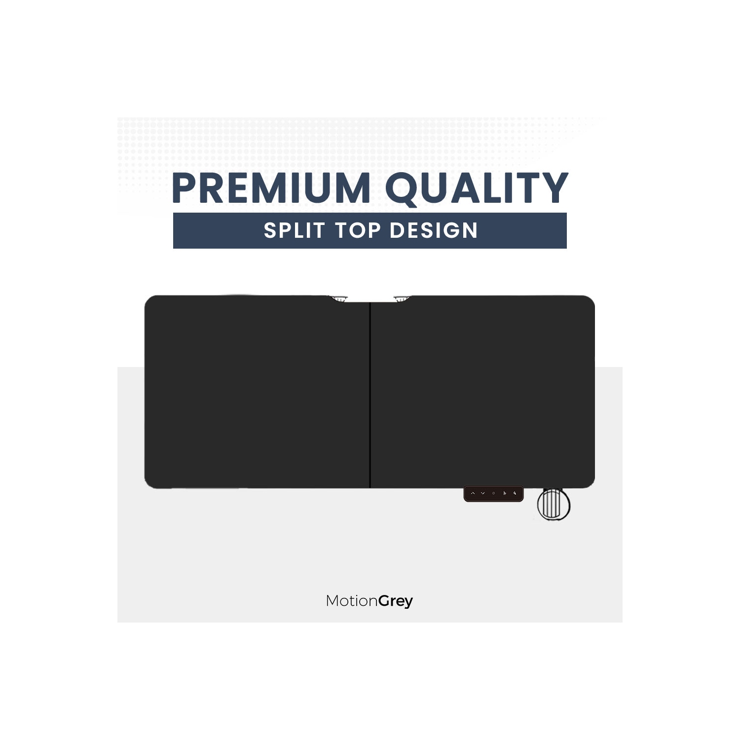 MotionGrey Ergo2 Pro - Adjustable Electric Standing Desk with Memory Settings - 55" x 28" Black Top Black Frame - Ergonomic Sit-to-Stand Desk for