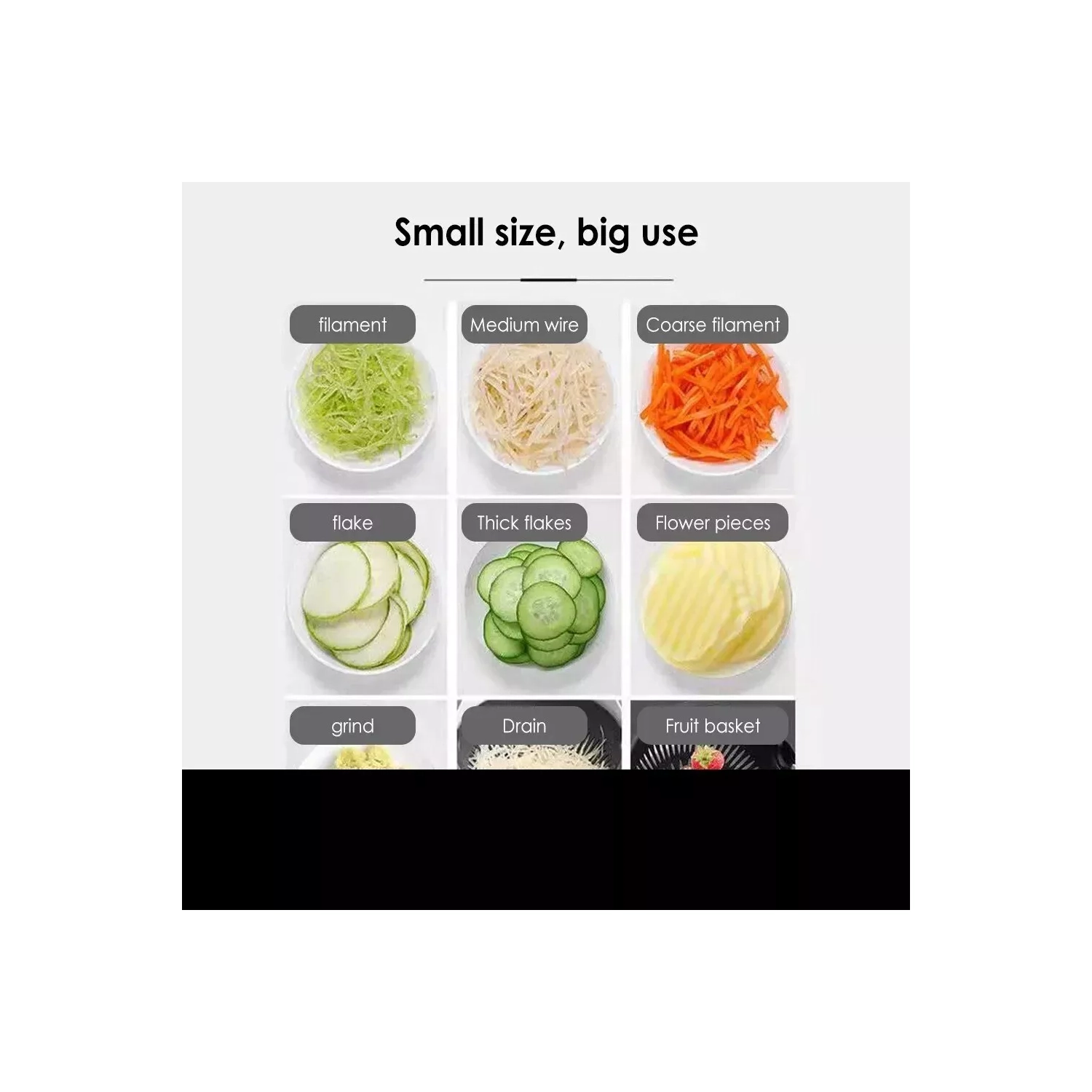 Accessoires de cuisine 7 en 1 multifonctions pour les légumes et les fruits