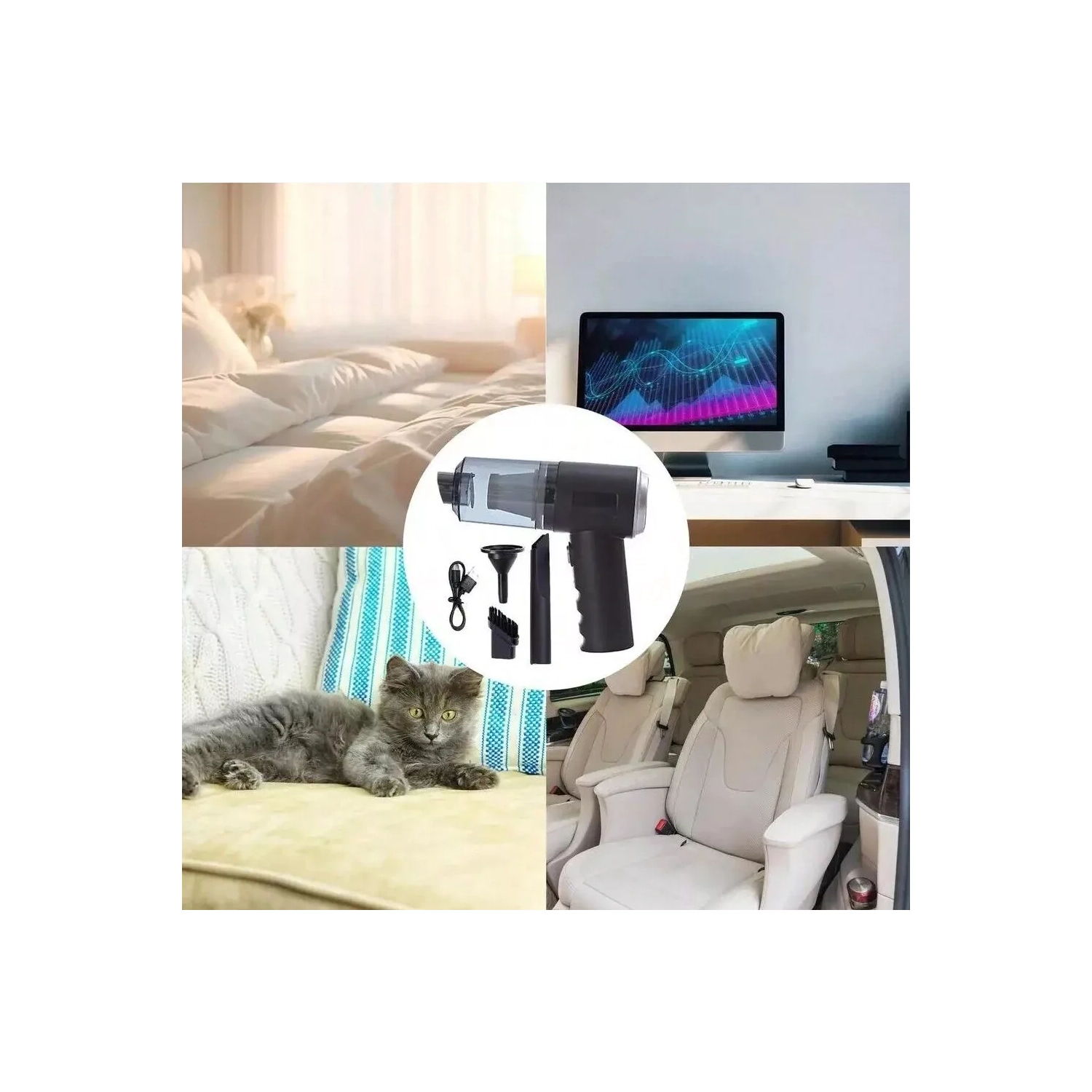 SUITU ST-6629 3 In 1 5500pa Car Wireless Vacuum Cleaner Blowing Suction And Pump