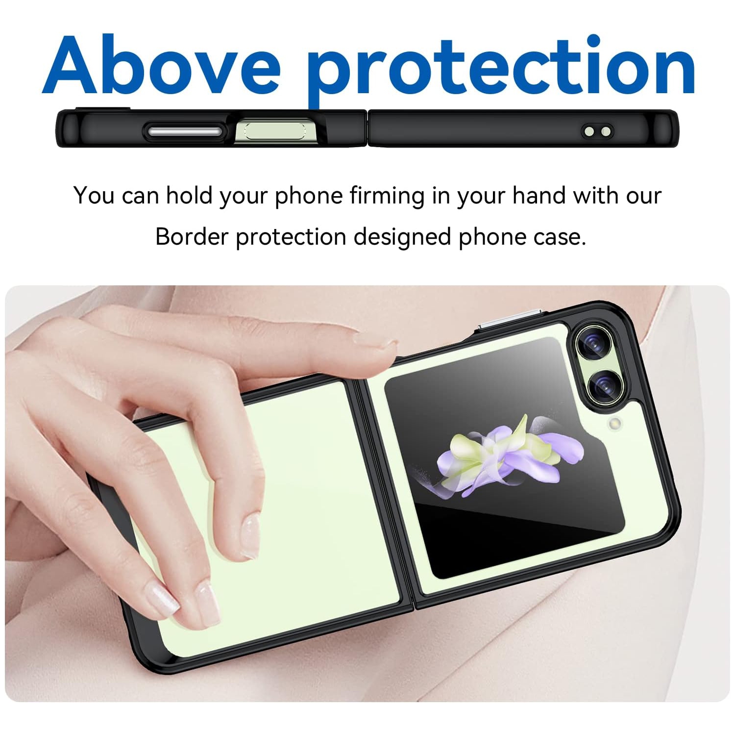 [CS] Étui rigide transparent en TPU mat pour Samsung Galaxy Z Flip 6, noir