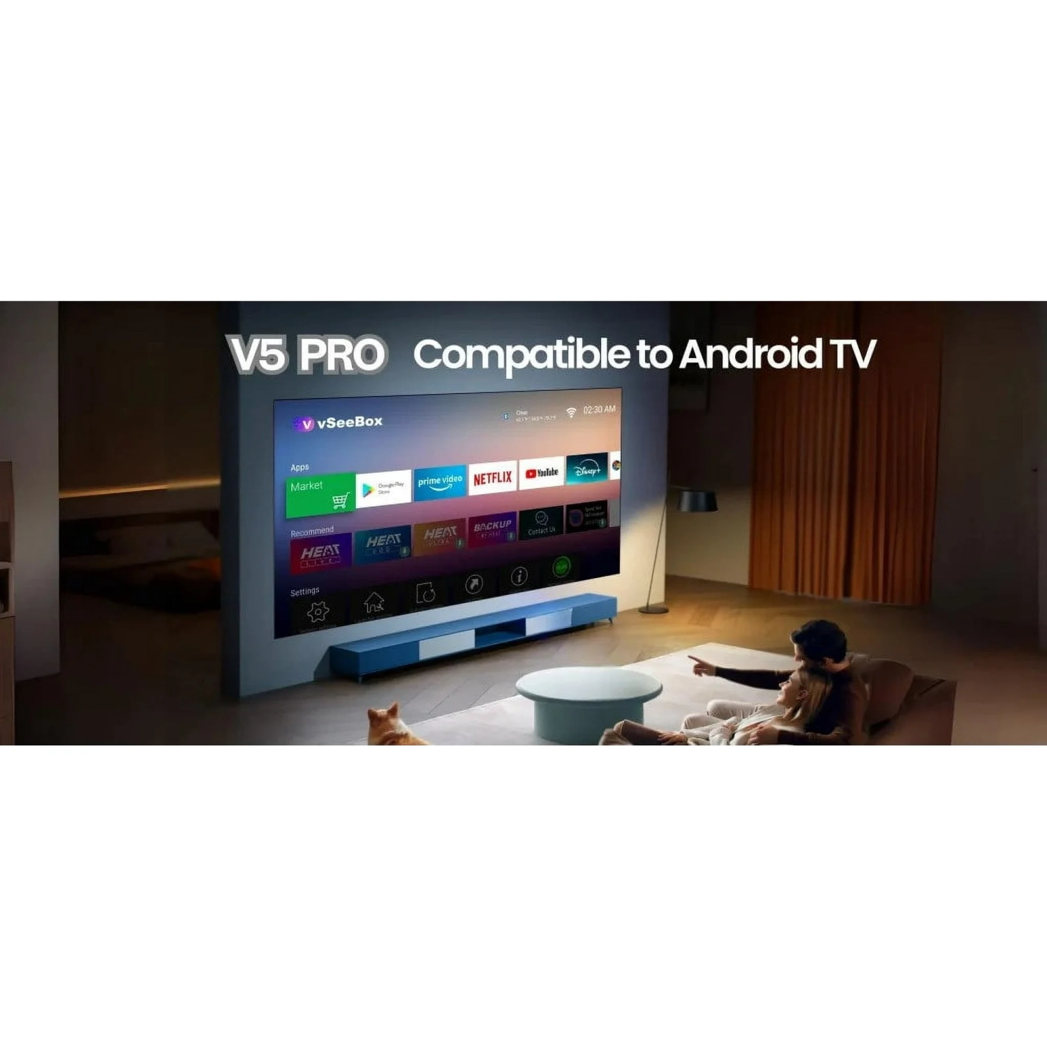 vSeeBox V5 Pro New Model with Built-in Voice Control System | Android 12 | 4GB RAM | 32GB Storage