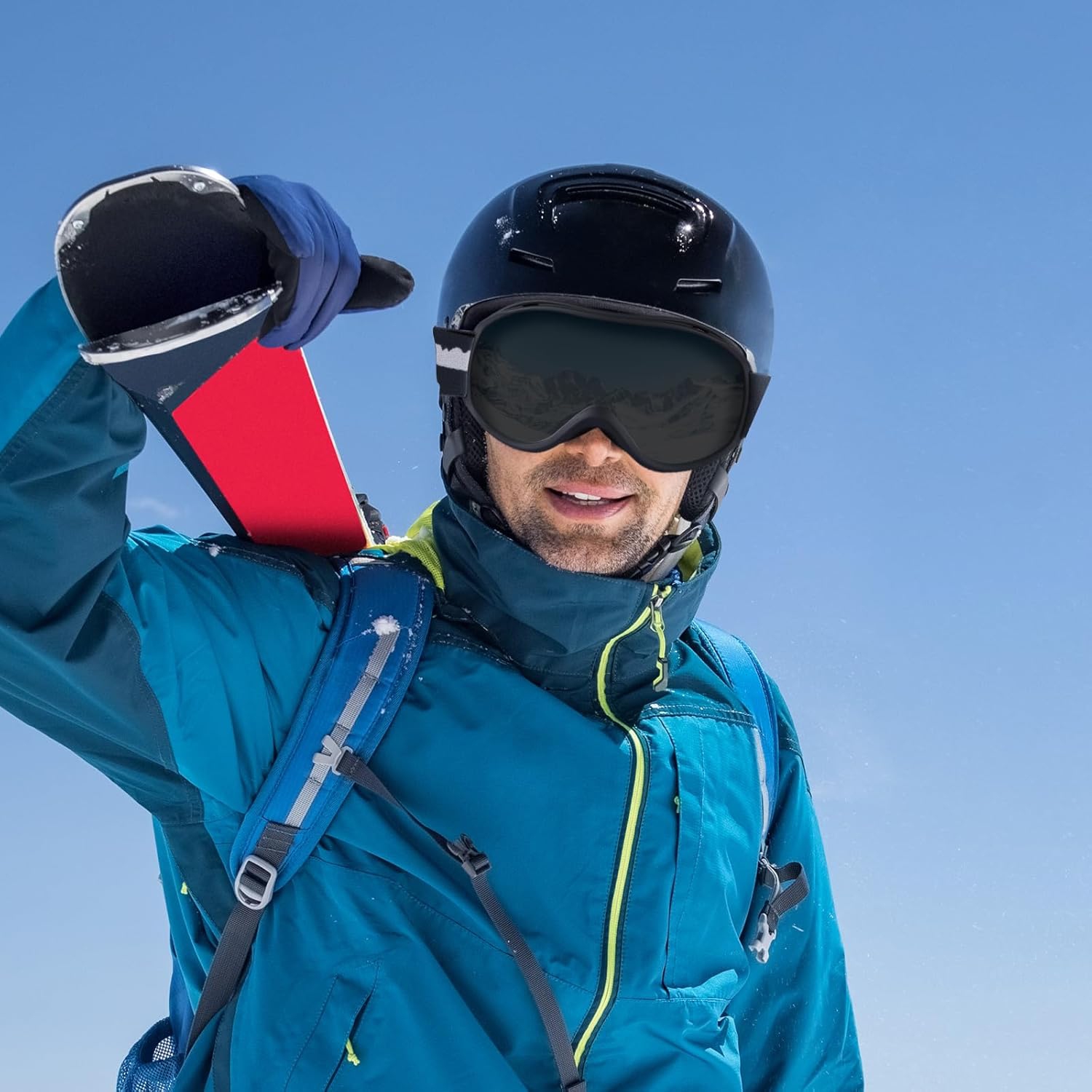 PetginHome-Ski Goggles Men Women Anti-Fog Snow Goggles UV Protection Snowboard Goggles for Adult Youth