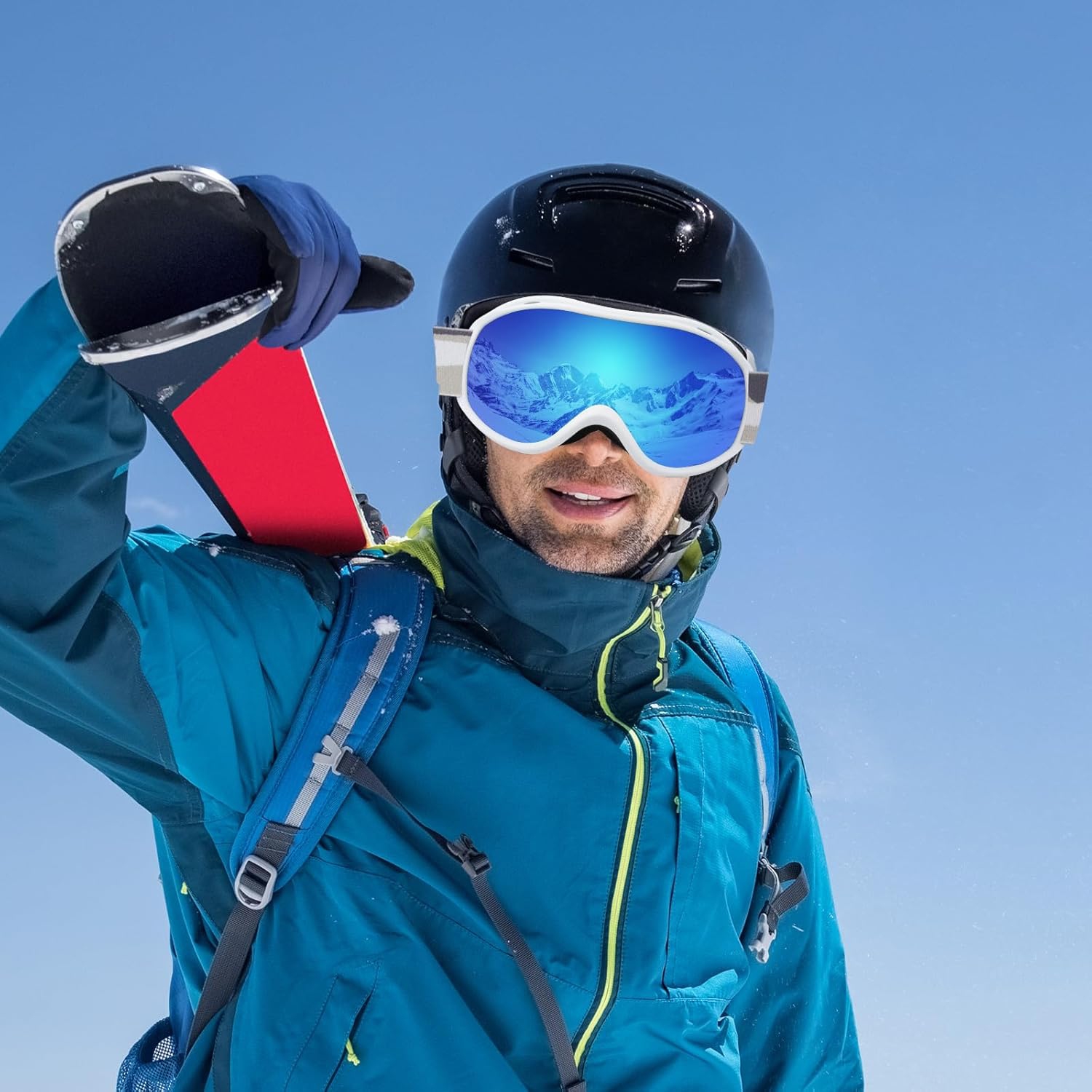 Lunettes de ski pour hommes PetginHome-Ski Goggles antibuée Goggles de neige Protection UV pour adultes