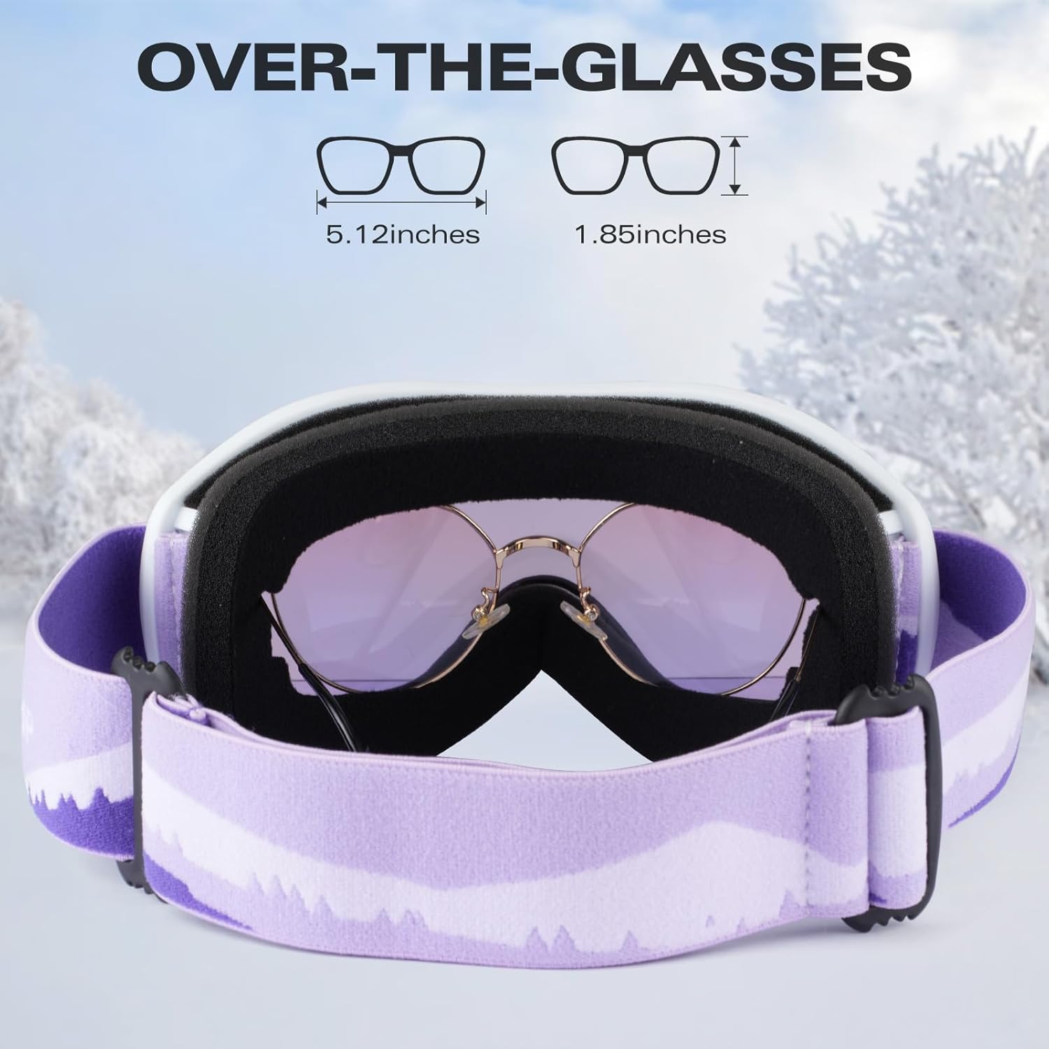 Lunettes de ski pour hommes PetginHome-Ski Goggles antibuée Goggles de neige Protection UV pour adultes