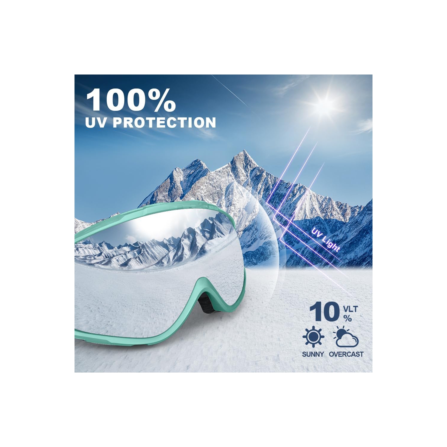PetginHome – Lunettes de ski OTG, lunettes de neige/planche à neige pour hommes Femmes Jeunes