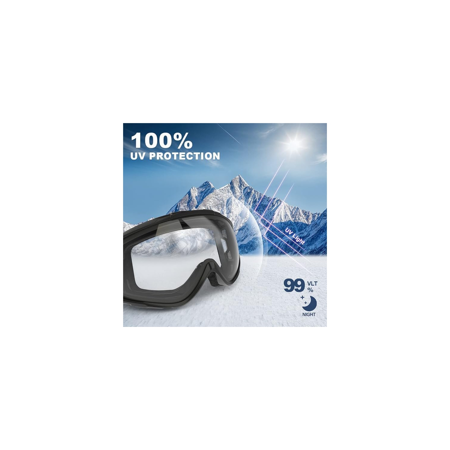 PetginHome – Lunettes de ski OTG, lunettes de neige/planche à neige pour hommes Femmes Jeunes