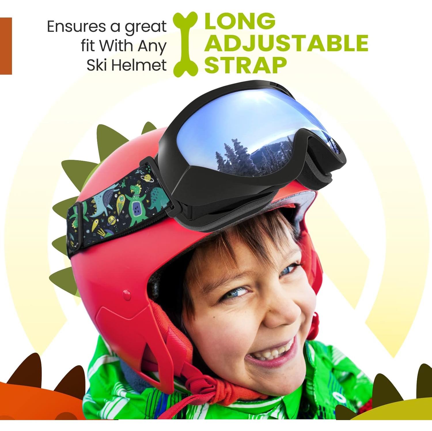 Lunettes de ski PetginHome-Outdoor Master pour enfants, lunettes de neige compatibles avec les casques pour garçons et filles avec protection UV à