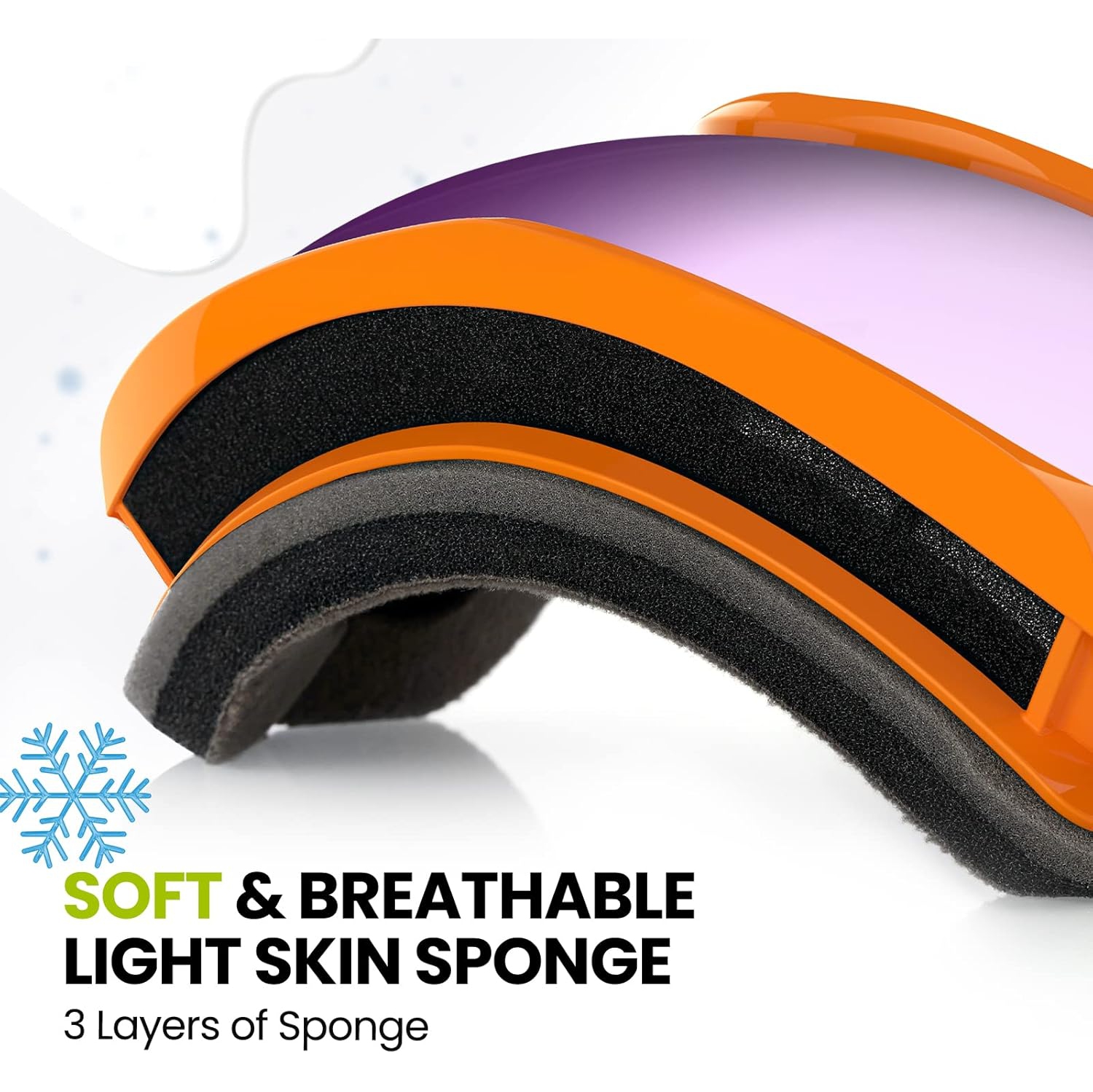 PetginHome-Outdoor Master Kids Ski Goggles, Helmet Compatible Snow Goggles for Boys & Girls with 100% UV Protection