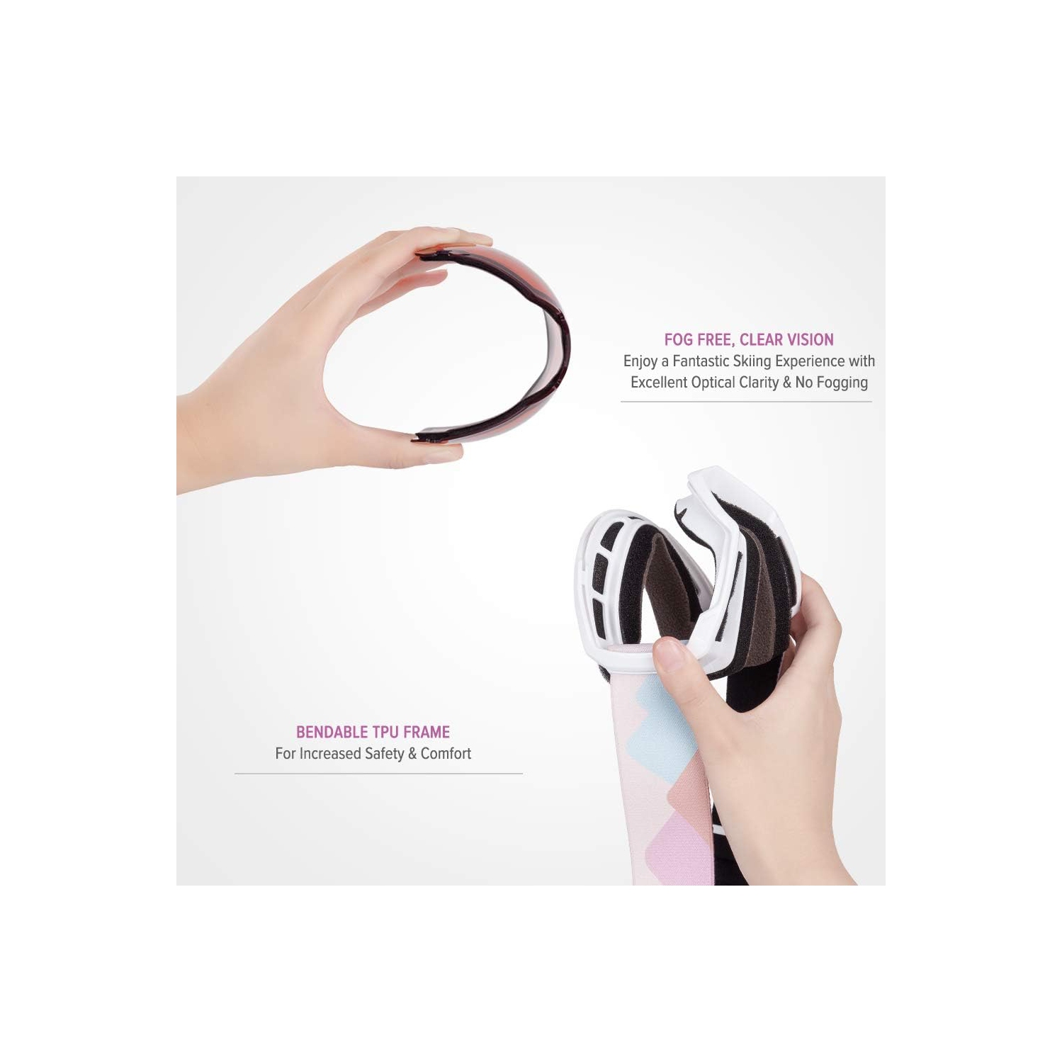 PetginHome-Outdoor Master Kids Ski Goggles, Helmet Compatible Snow Goggles for Boys & Girls with 100% UV Protection