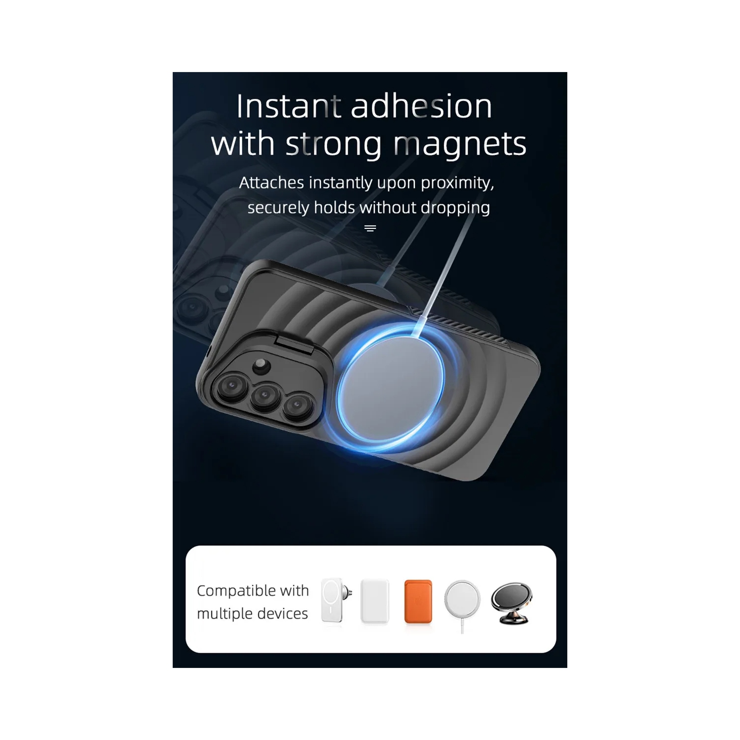 Magnetic Magsafe Wireless Charging Case For Samsung Galaxy S25 Ultra 5G Slide Lens Stand Holder Cover - Grey