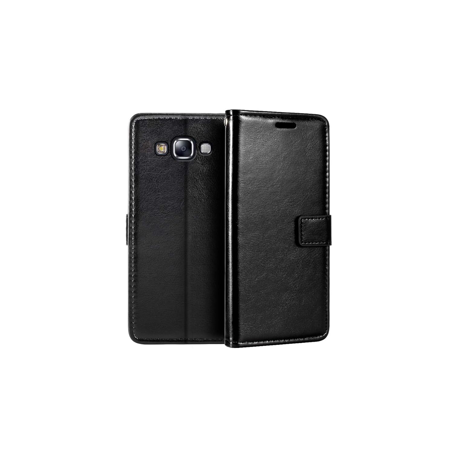 Samsung Galaxy E7 Flip Wallet-Black