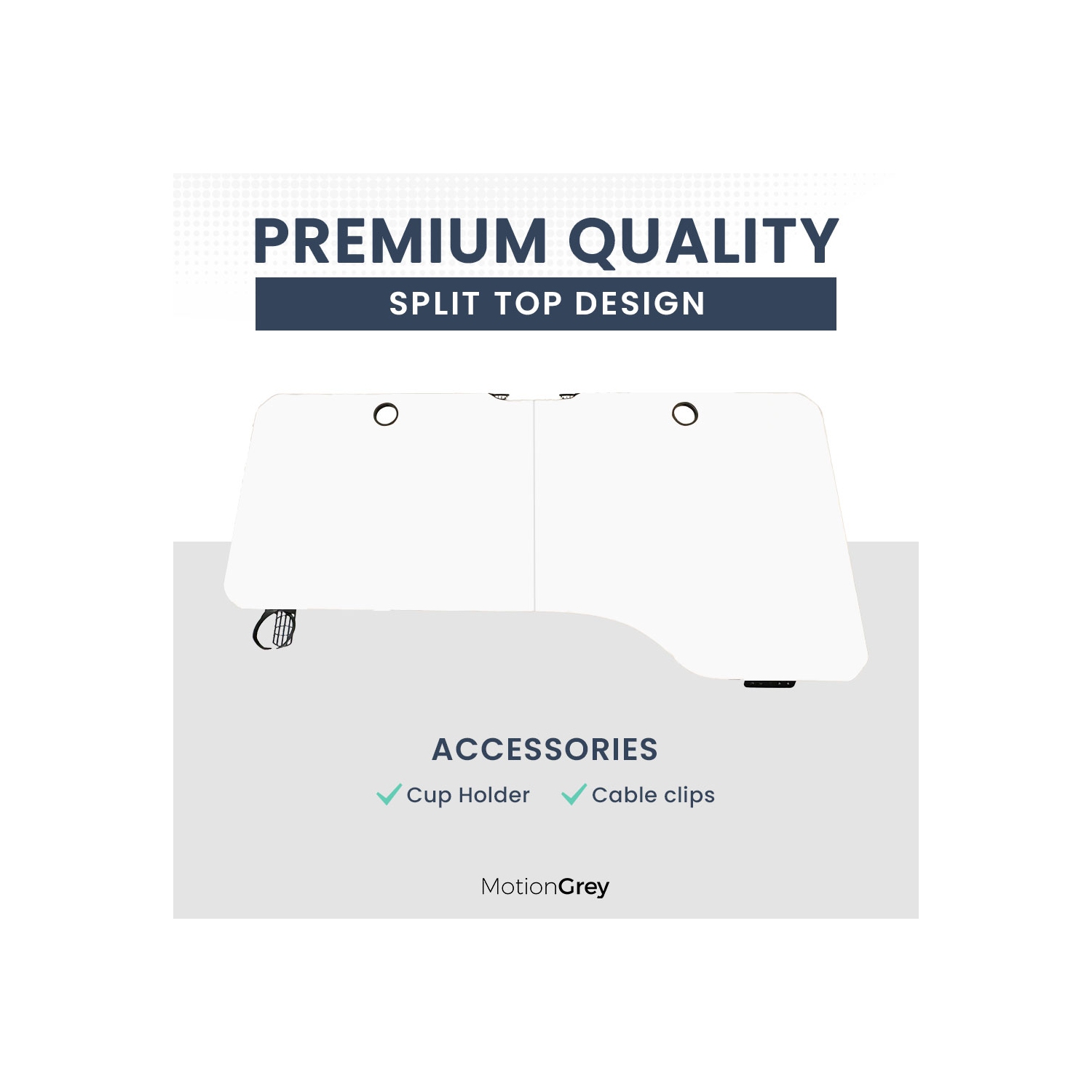 MotionGrey Ergo2 - Adjustable Right L-Shaped Electric Standing Desk with Memory Settings - 63" x 24" White Top White Frame - Ergonomic Desk for Home