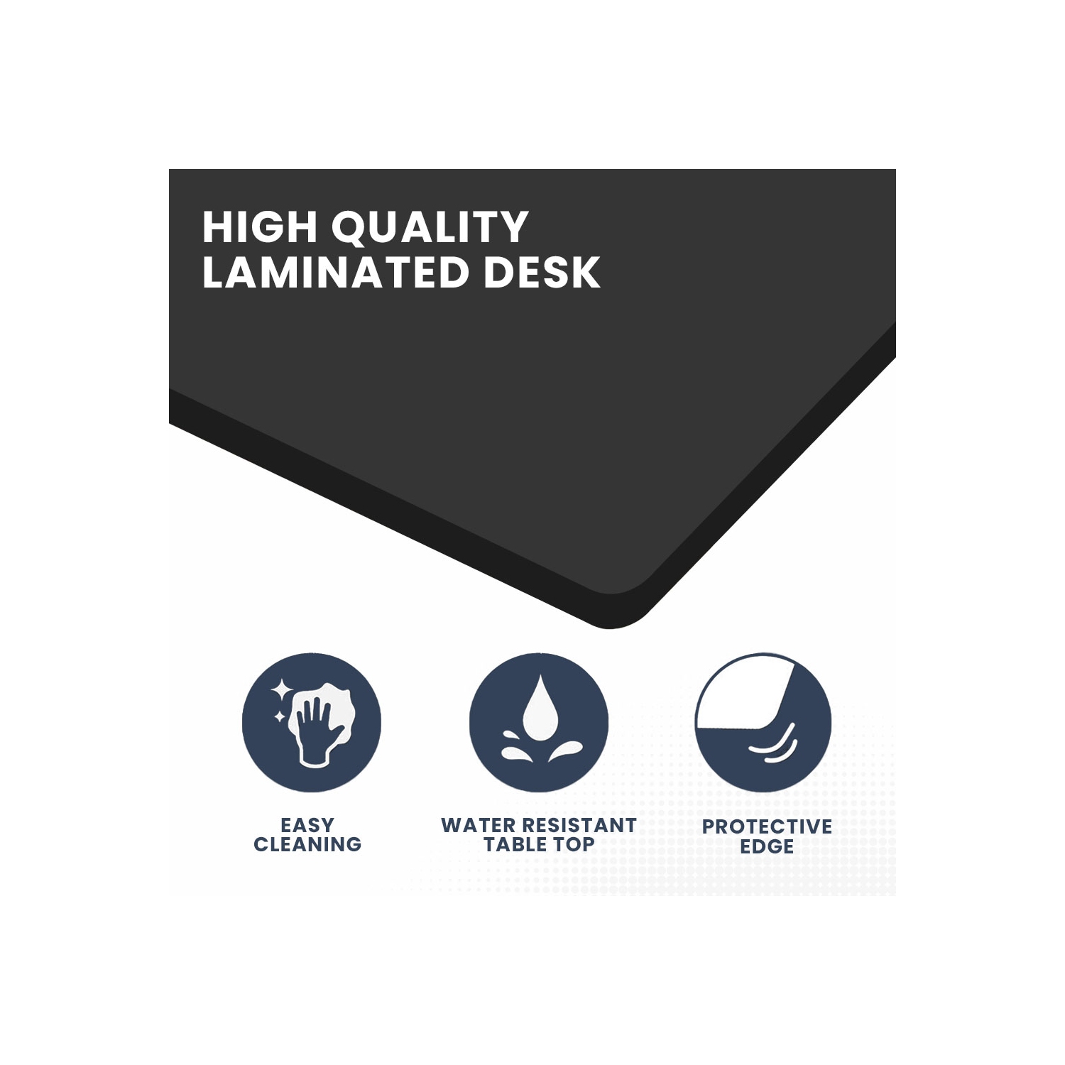 MotionGrey Ergo2 Pro - Bureau debout électrique droit ajustable en L avec réglages de mémoire - Cadre noir supérieur 63 x 43&nbsp;po - Bureau