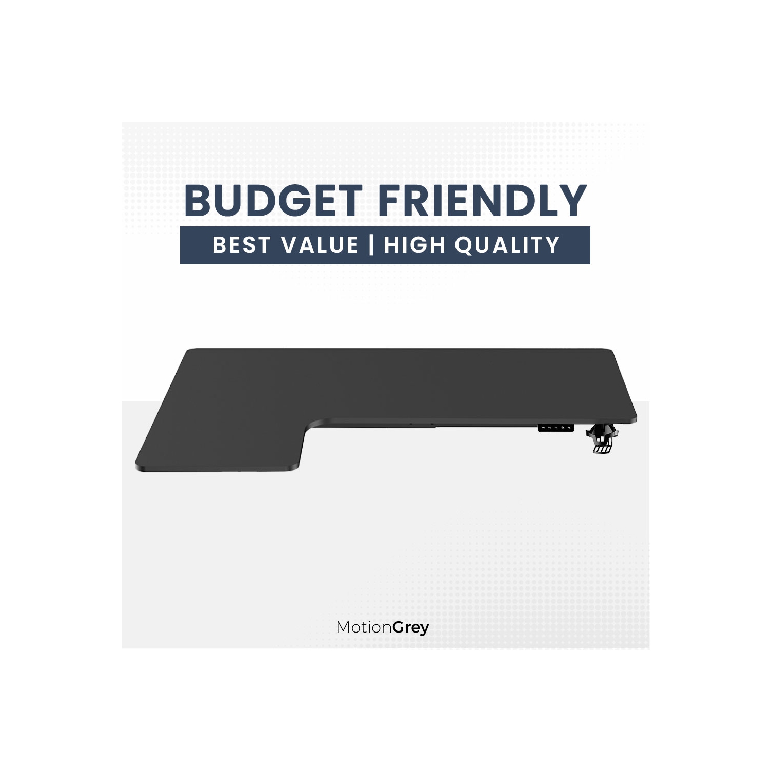 MotionGrey Ergo2 Pro - Adjustable Left L-Shaped Electric Standing Desk with Memory Settings-63" x 43" Black Top Black Frame - Ergonomic Desk for Home