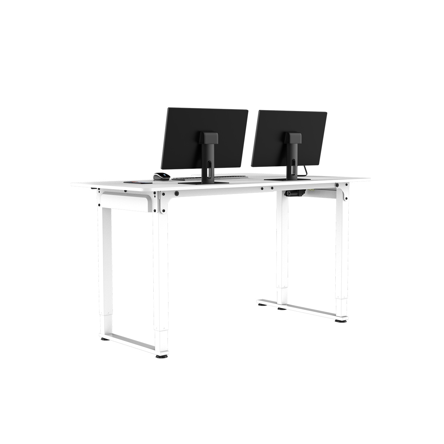 MotionGrey Ergo2 Pro - Adjustable Left L-Shaped Electric Standing Desk with Memory Settings-63" x 43" White Top White Frame - Ergonomic Desk for Home