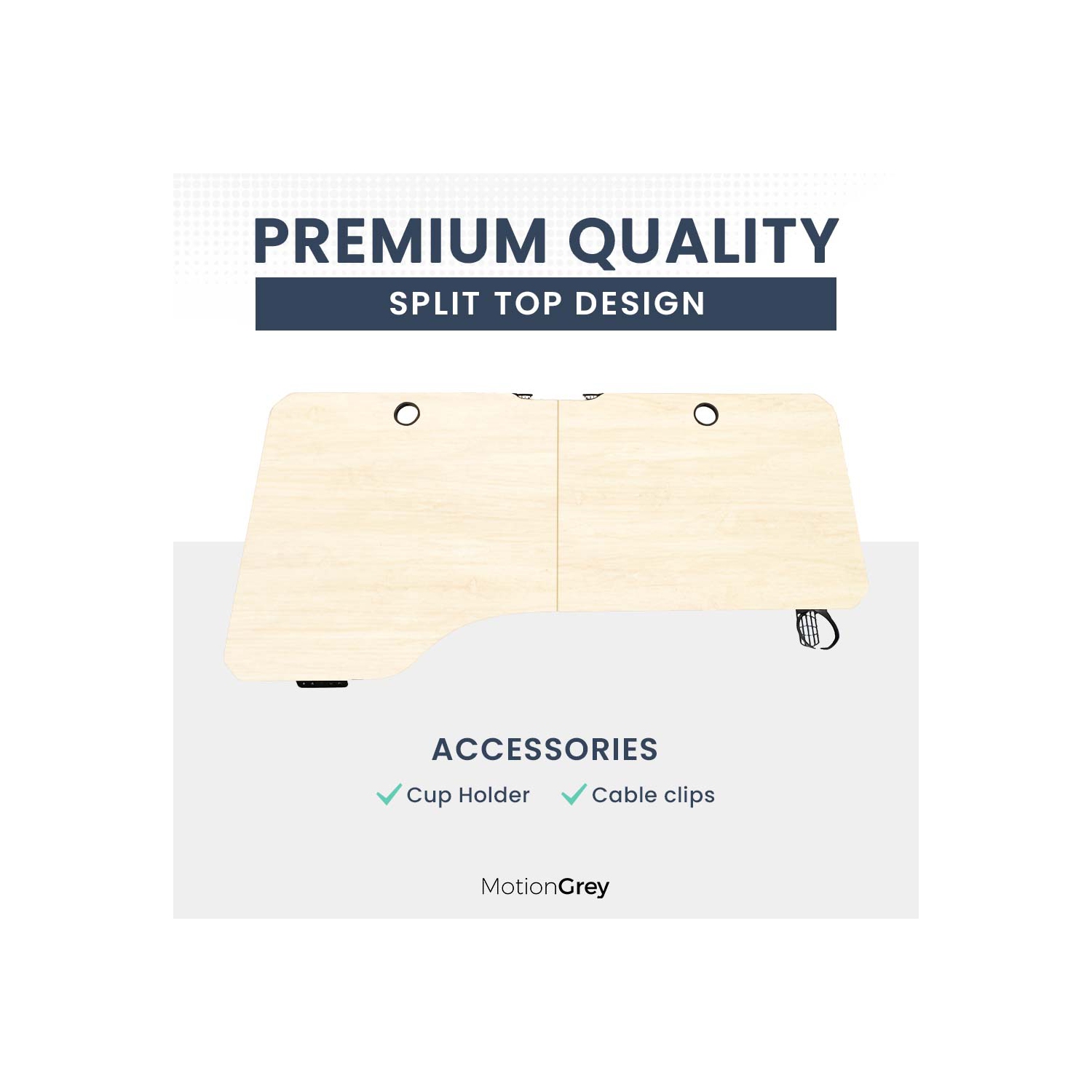 MotionGrey Ergo2 – Bureau debout électrique gauche réglable en L avec réglages de mémoire – Bureau ergonomique avec dessus blanc clair de 63 x