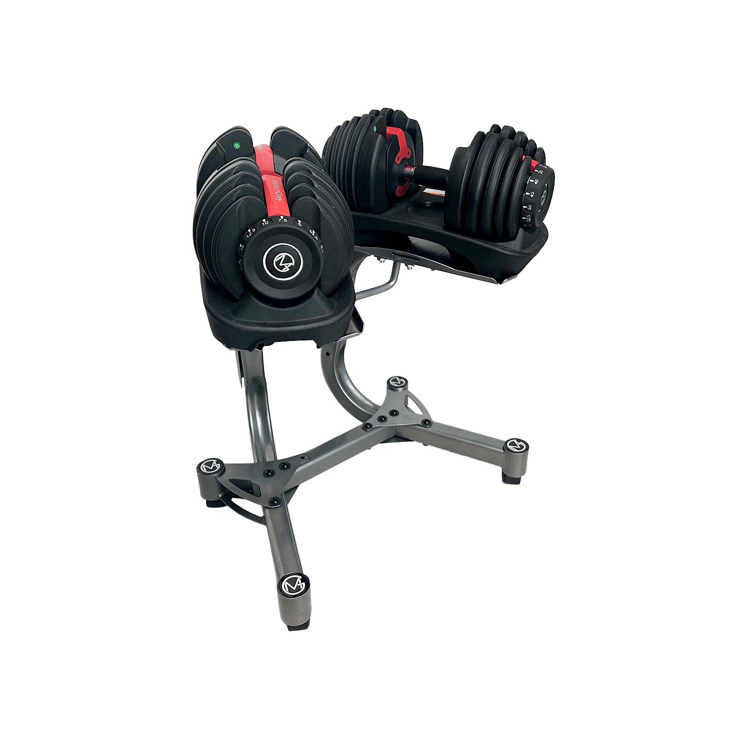 Adjustable Dumbbell Stand - Steel Dumbbell Rack for Home Gym, Dumbbells Holder, Workout Equipment Organizer - Silver