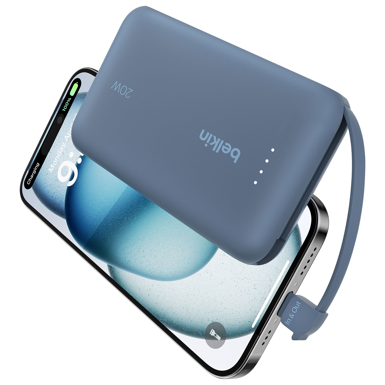 Chargeur portable USB-C de 10 000 mAh BoostCharge de Belkin - Bleu