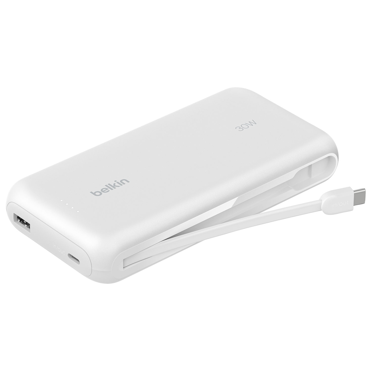 Chargeur portable USB-A/USB-C de 20 000 mAh BoostCharge de Belkin - Blanc