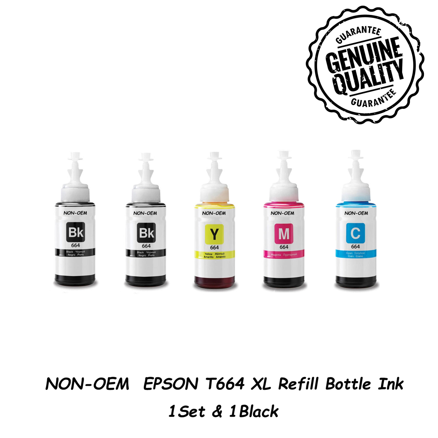 Refill Ink Bottles Replacement for Epson 664 T664 Expression ET-2500 ET-2550 ET-2600 ET-2650 ET-3600 WorkForce ET-16500 ET-4500 ET-4550
