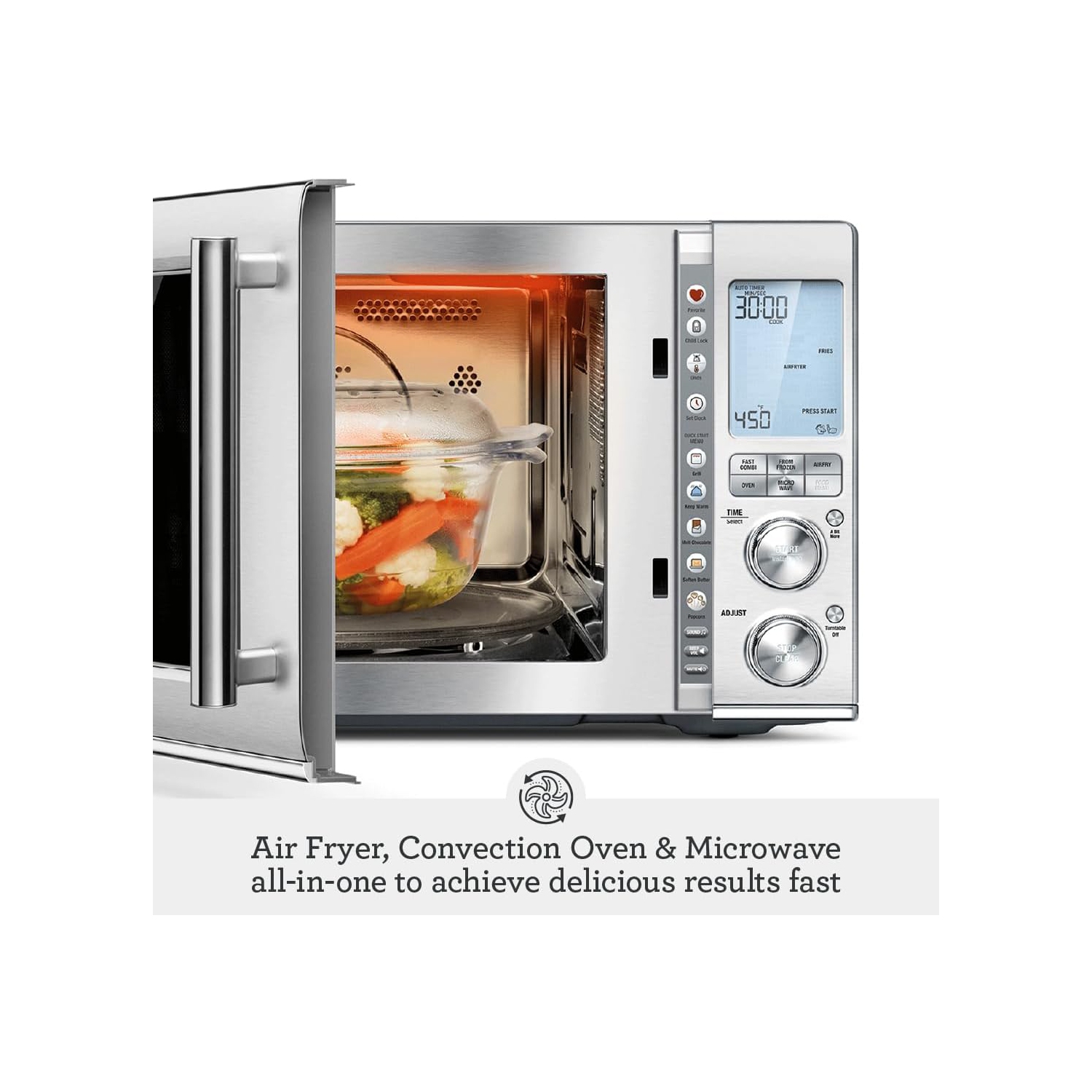 Breville the Combi Wave 3 in 1 Microwave Air Fryer Oven, BMO870BSS, Brushed Stainless Steel