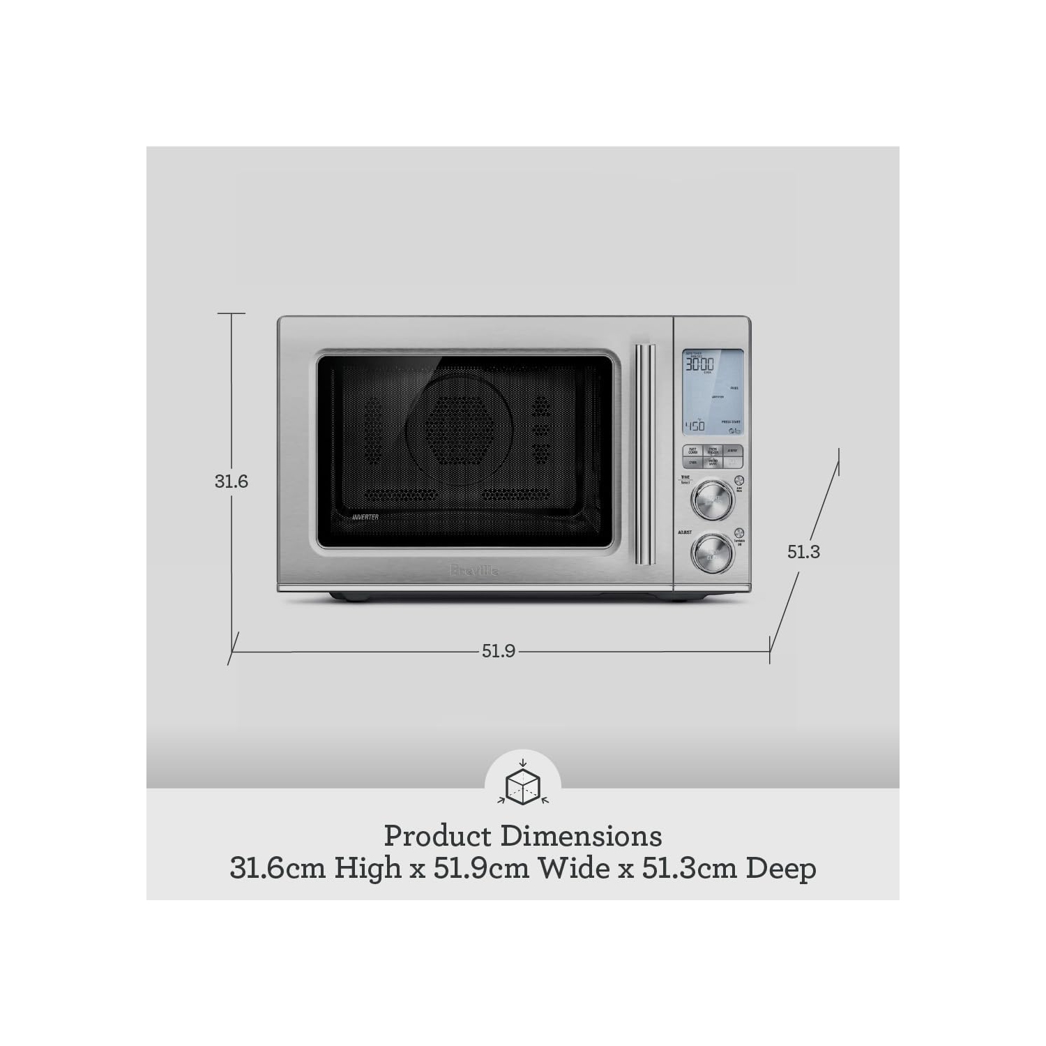Breville the Combi Wave 3 in 1 Microwave Air Fryer Oven, BMO870BSS, Brushed Stainless Steel