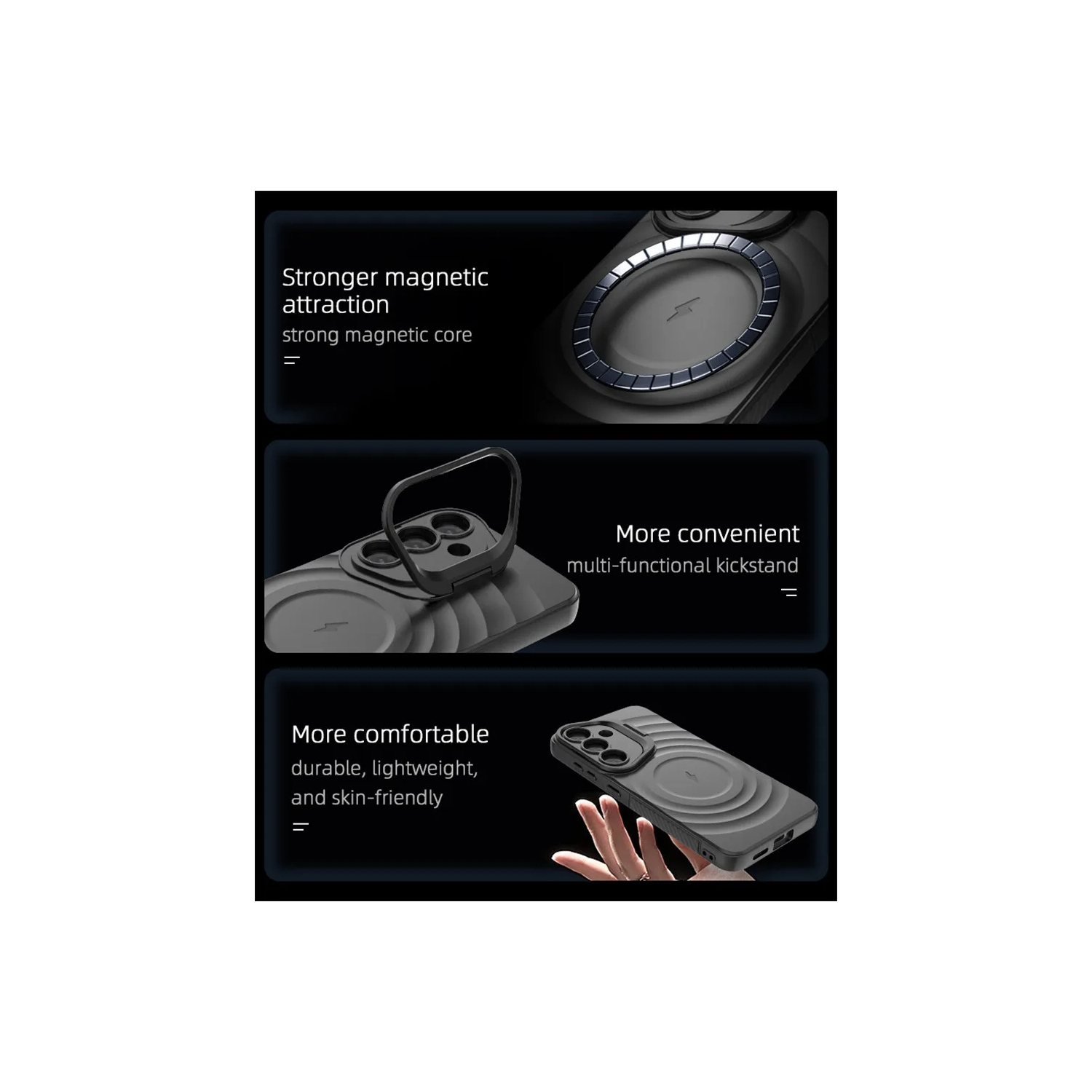 Pour Samsung Galaxy S25 Plus Étui 5G Chargeur magnétique sans fil MagSafe Couvercle de support coulissant pour objectif - Bleu