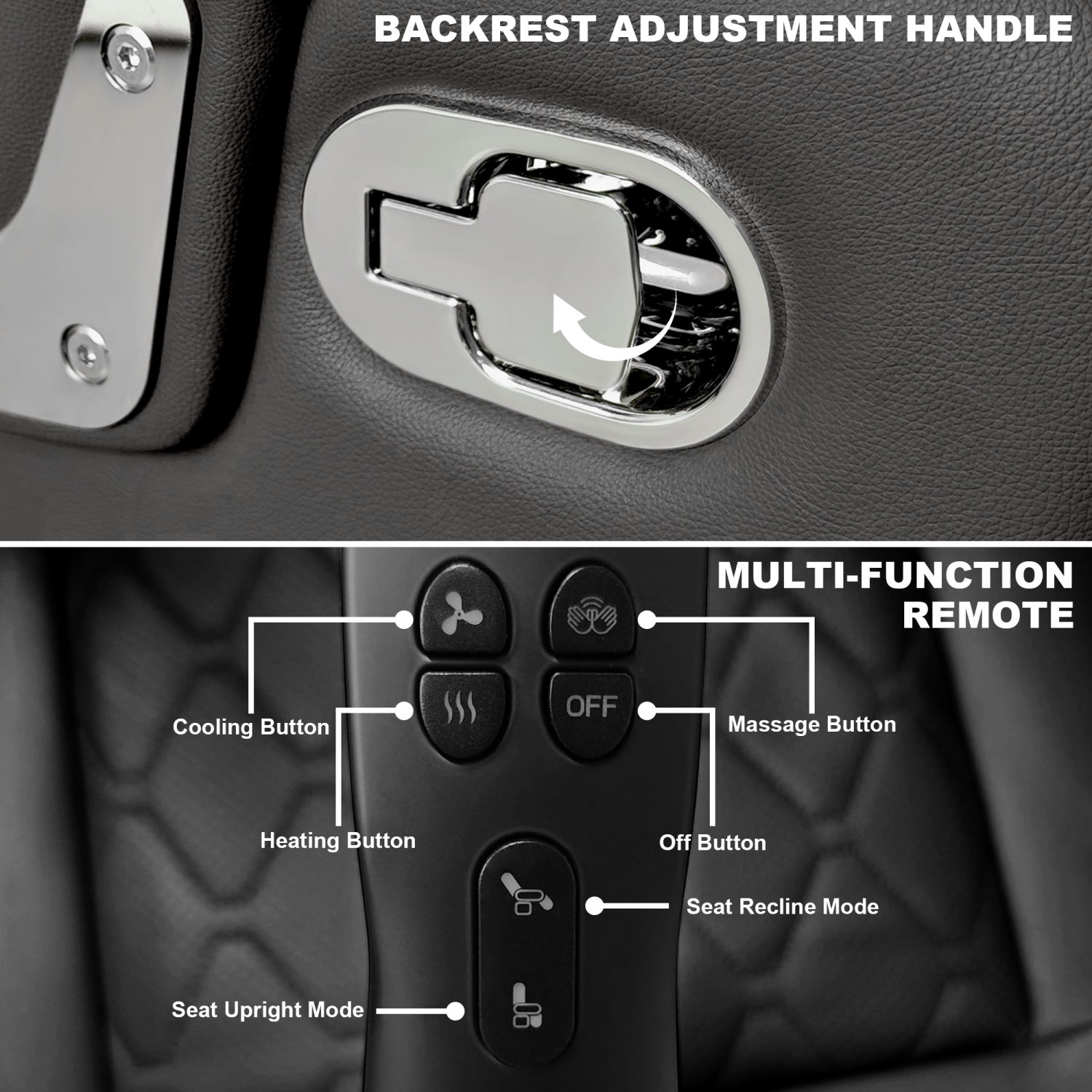 Kinnls Luca Power Office Recliner Chair with Heated Ventilation,Executive Full Reclining Desk Chairs with Massage Modern Comfortable Genuine Leather
