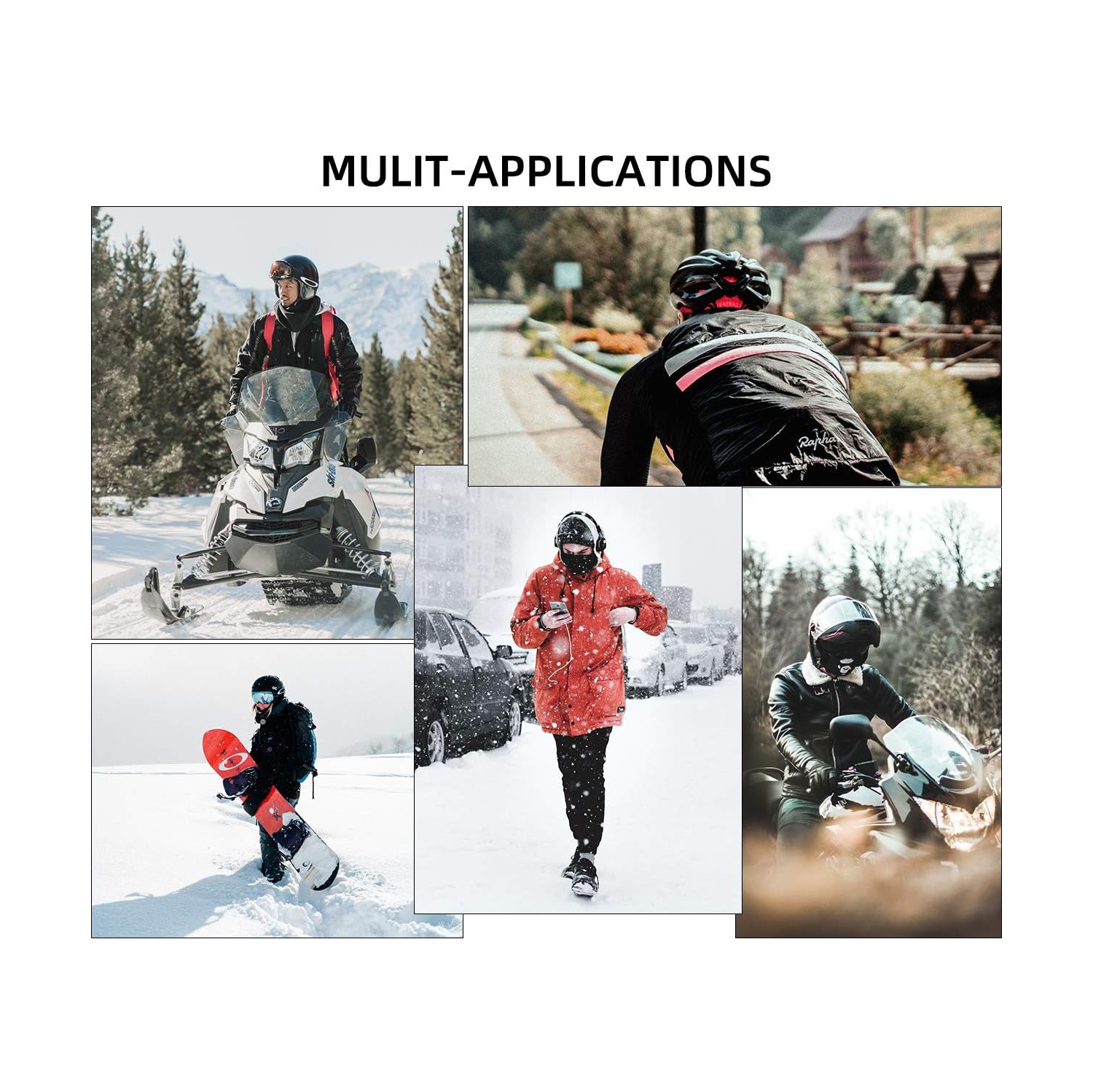 PetginHome – Masque de ski de Balaclava résistant au vent Masque de balaclava Capuchon isotherme d'hiver pour casque de vélo de ski