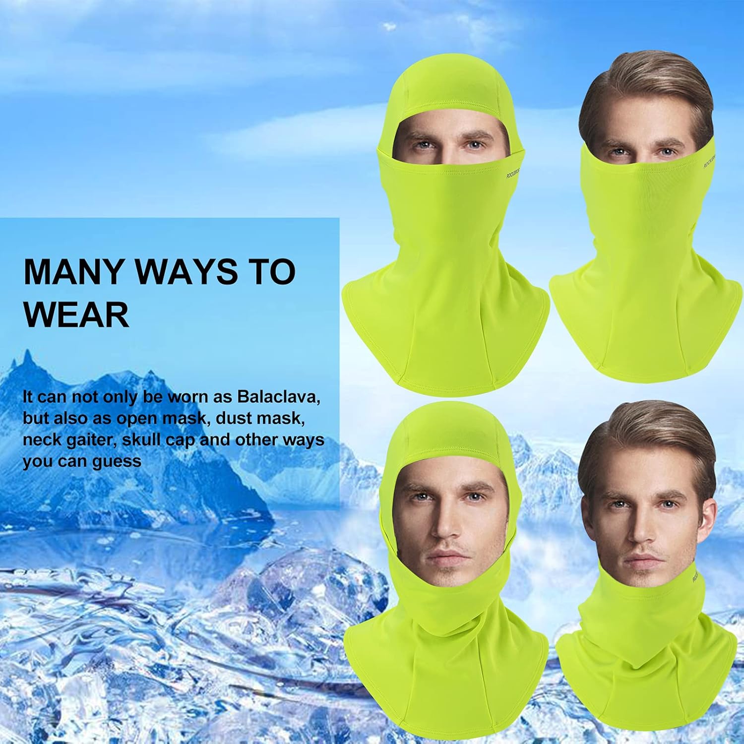 PetginHome – Masque de ski de Balaclava résistant au vent Masque de balaclava Capuchon isotherme d'hiver pour casque de vélo de ski