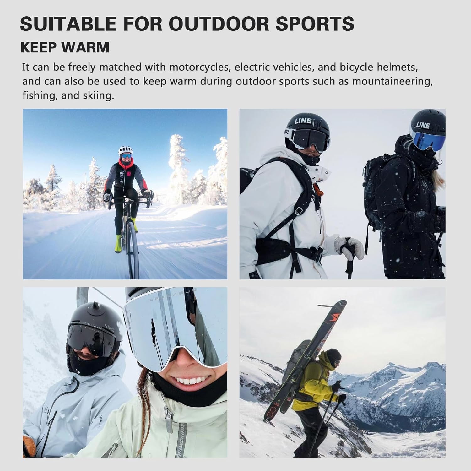 PetginHome – Balaclavas pour temps froid, masque de ski en molleton imperméable au vent isotherme hiver masque respirant pour hommes Femmes