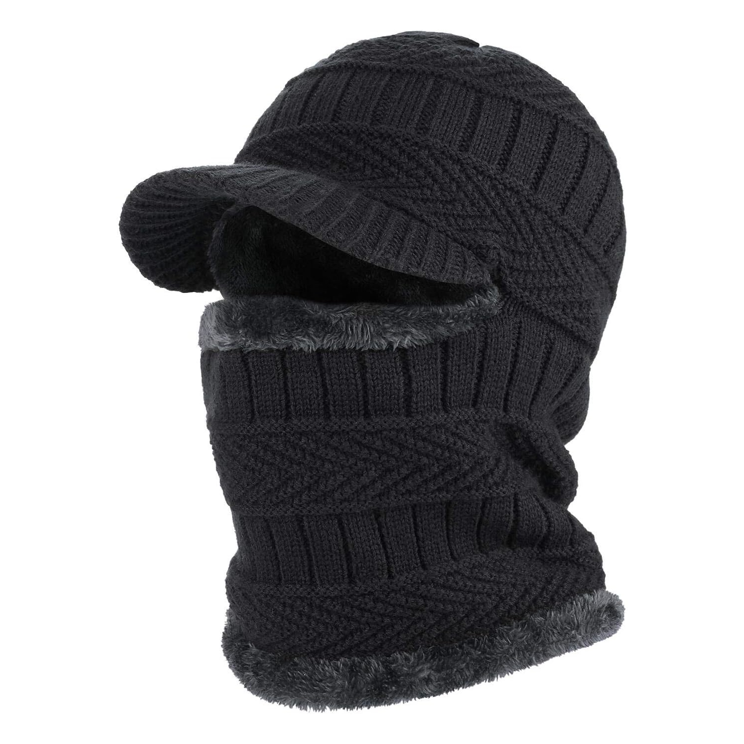 PetginHome- Thermal Cycling Ski Beanie Hat with Neck Warmer, Winter Balaclava for Men &Women